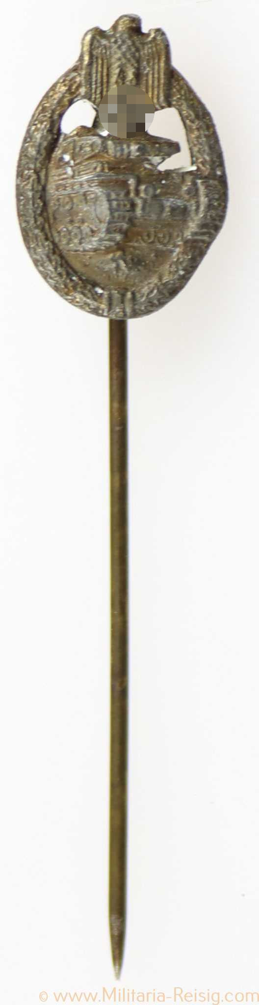 Anstecknadel Panzerkampfabzeichen in Bronze, 16 mm