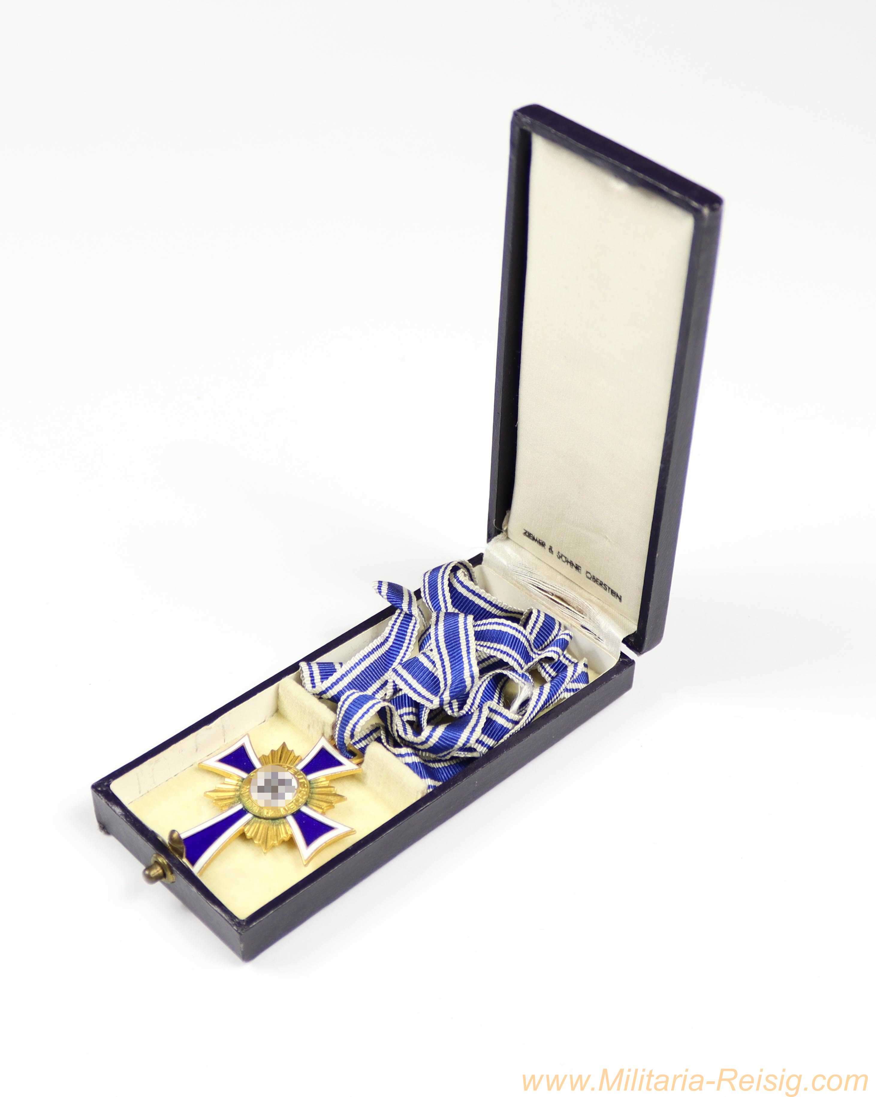 Mutterkreuz in Gold im Etui, Hersteller Ziemer & Söhne Oberstein