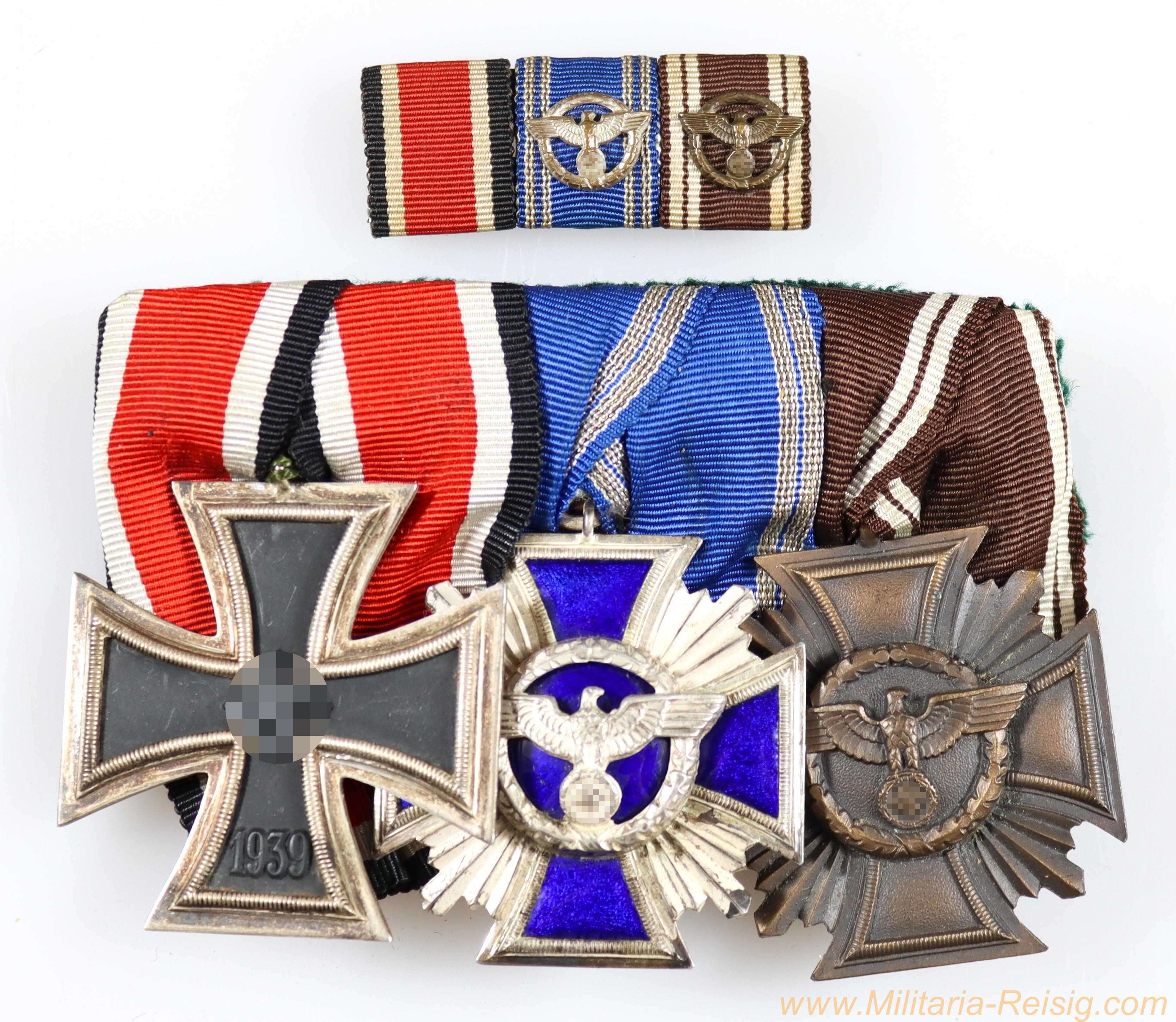 Ordensspange mit EK 2. Klasse 1939 & NSDAP Dienstauszeichnungen (Silber & Bronze)