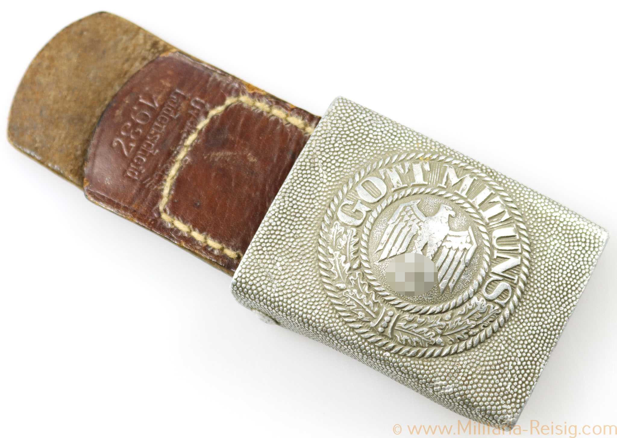 Wehrmacht Koppelschloss mit Lederzunge, Hersteller OLC