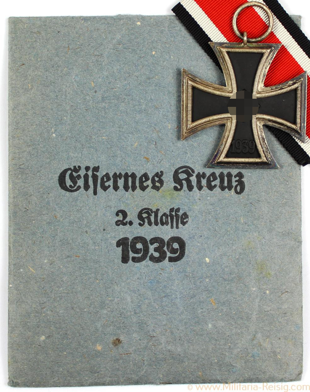 Eisernes Kreuz 2. Klasse 1939, Herst. Klein & Quenzer, Oberstein (Kerntyp 1) + Verleihungstüte
