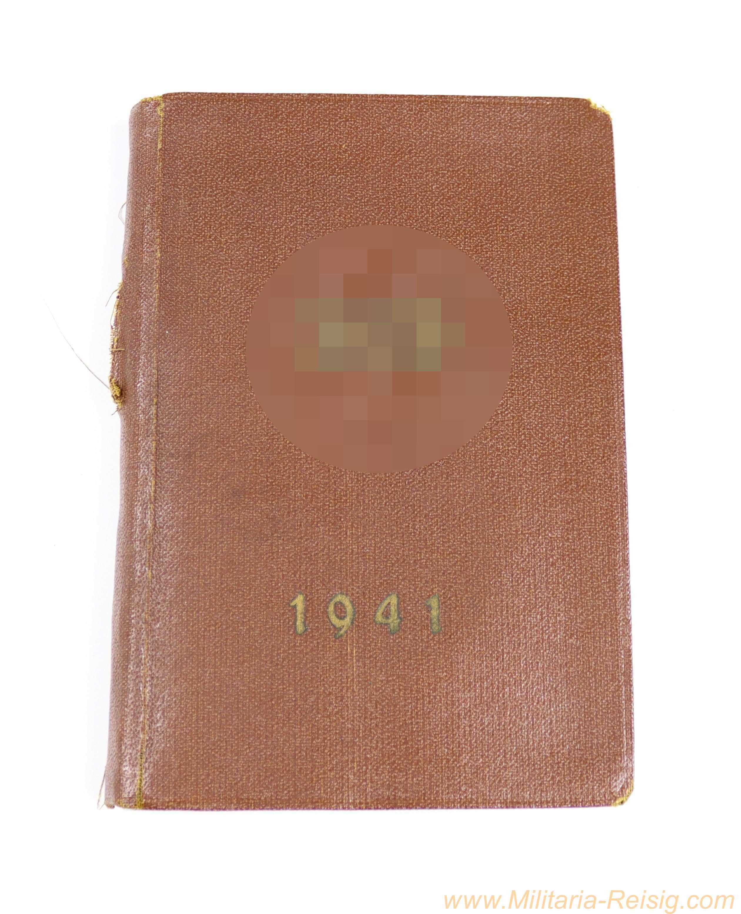 Jahrbuchkalender für Mitglieder des Nationalsozialistischen Lehrerbundes (NSLB) 1941, mit Bleistift
