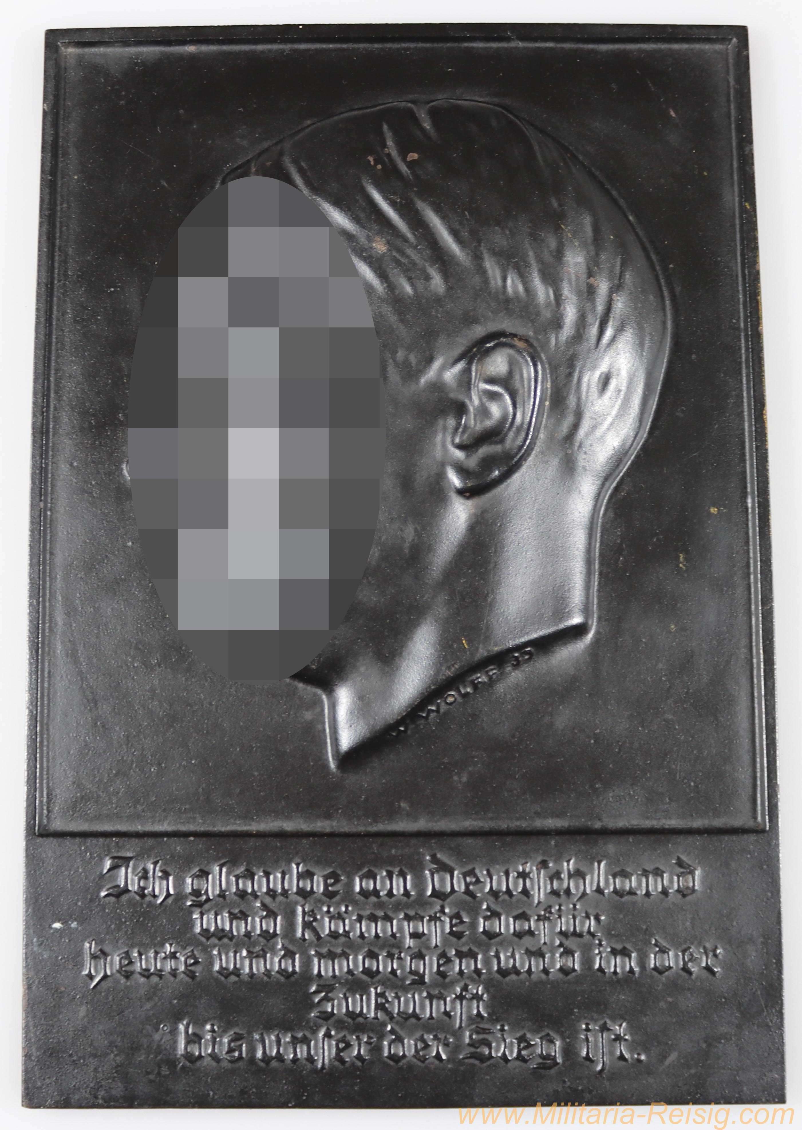 Relief Adolf Hitler, Hersteller W. Wolff 33