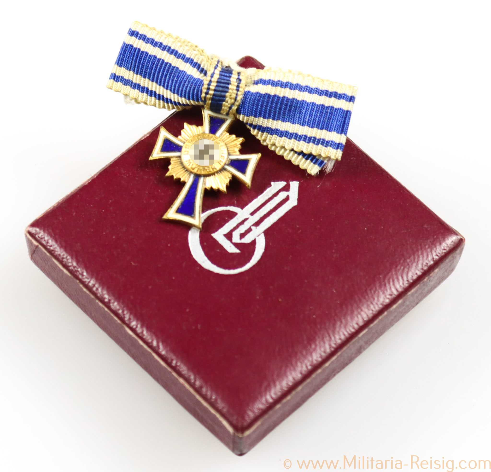 Miniatur Mutterkreuz in Gold im LDO-Etui 1. Form