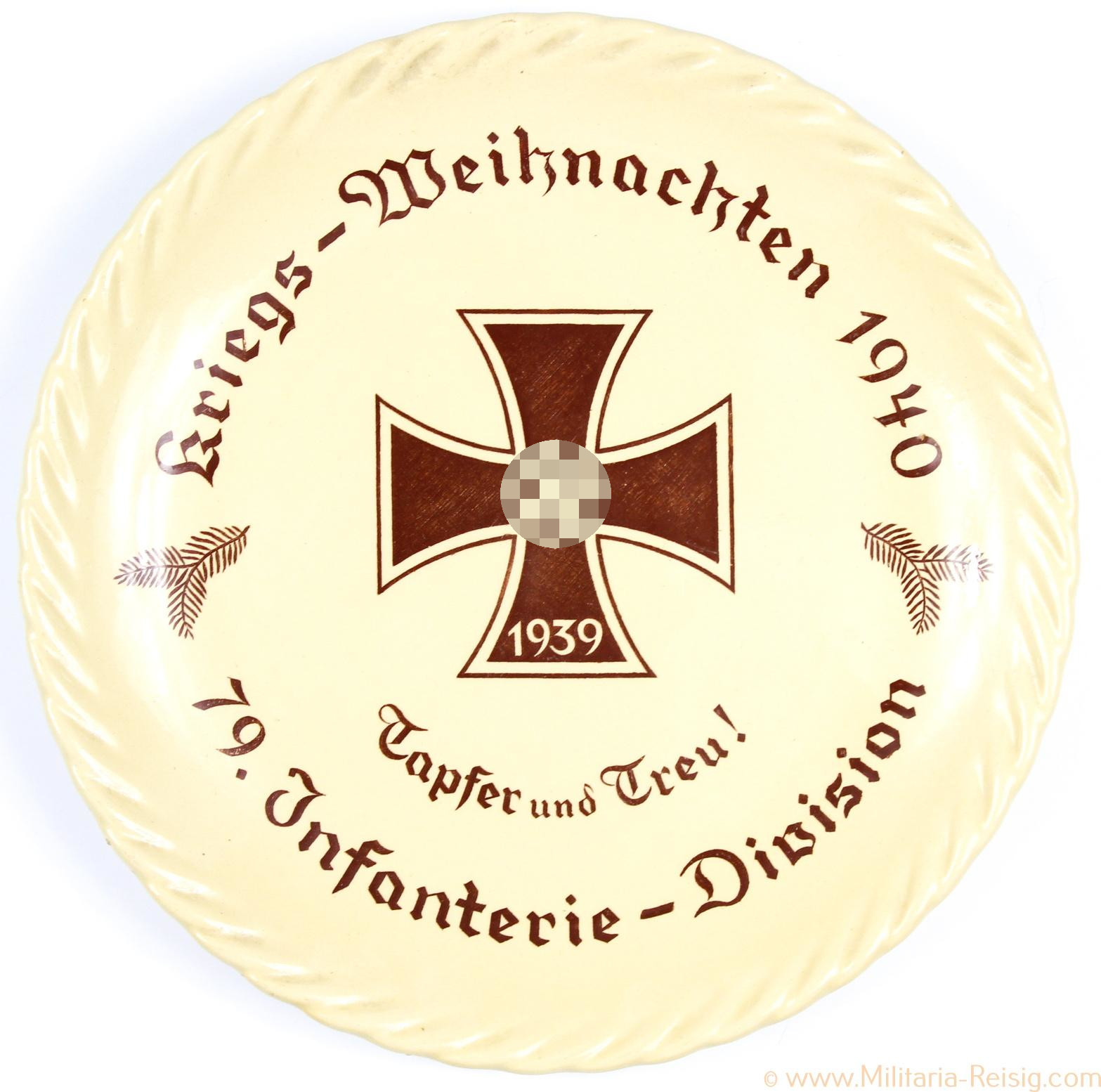 Wandteller Kriegs-Weihnachten 1940, 79. Infanterie Division, Tapfer und Treu!