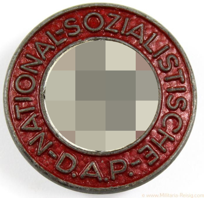 NSDAP Parteiabzeichen Knopfloch Version, Herst. RZM M1/42 (Kerbach & Israel, Dresden)