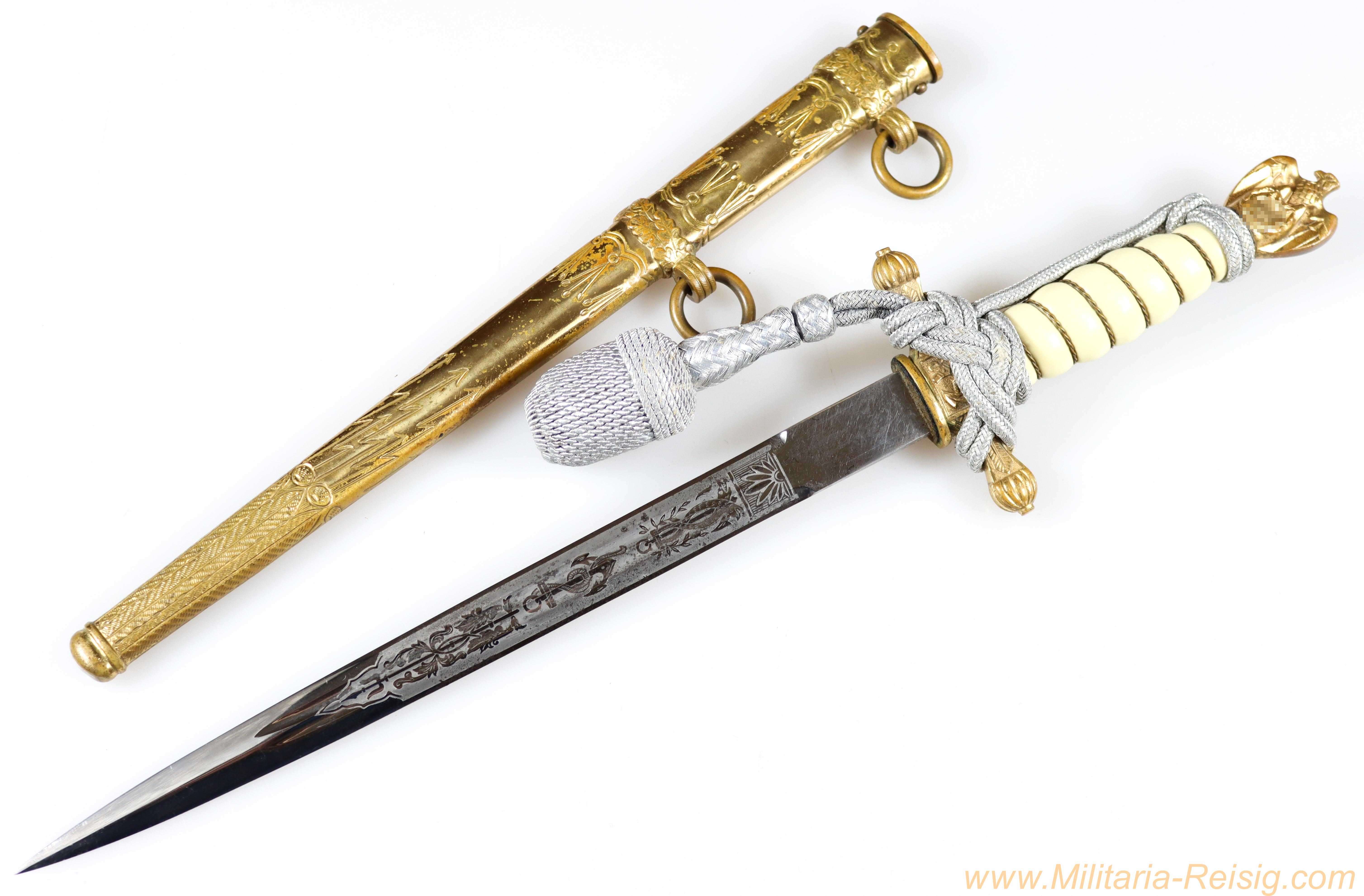 Kriegsmarine Offiziersdolch mit Portepee, Hersteller Carl Eickhorn, Solingen