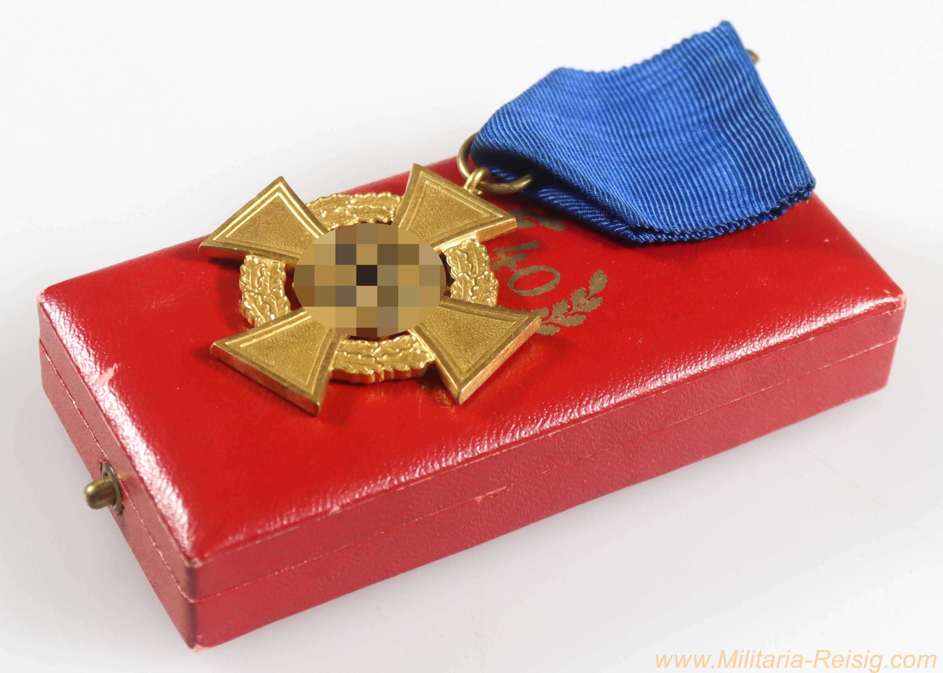 Treudienst-Ehrenzeichen für 40 Jahre im Etui, Hersteller Deschler & Sohn München