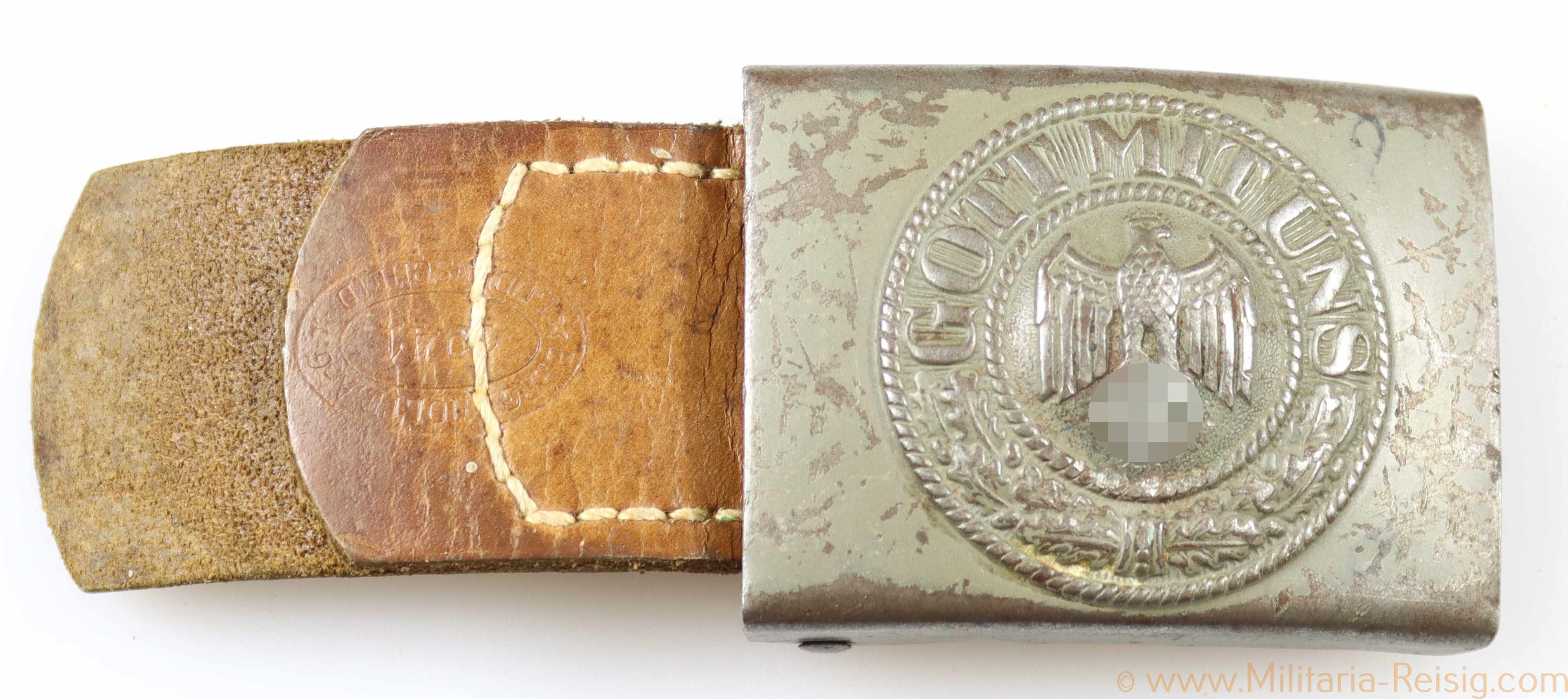 Wehrmacht Koppelschloss mit Lederzunge, Hersteller B&N 41