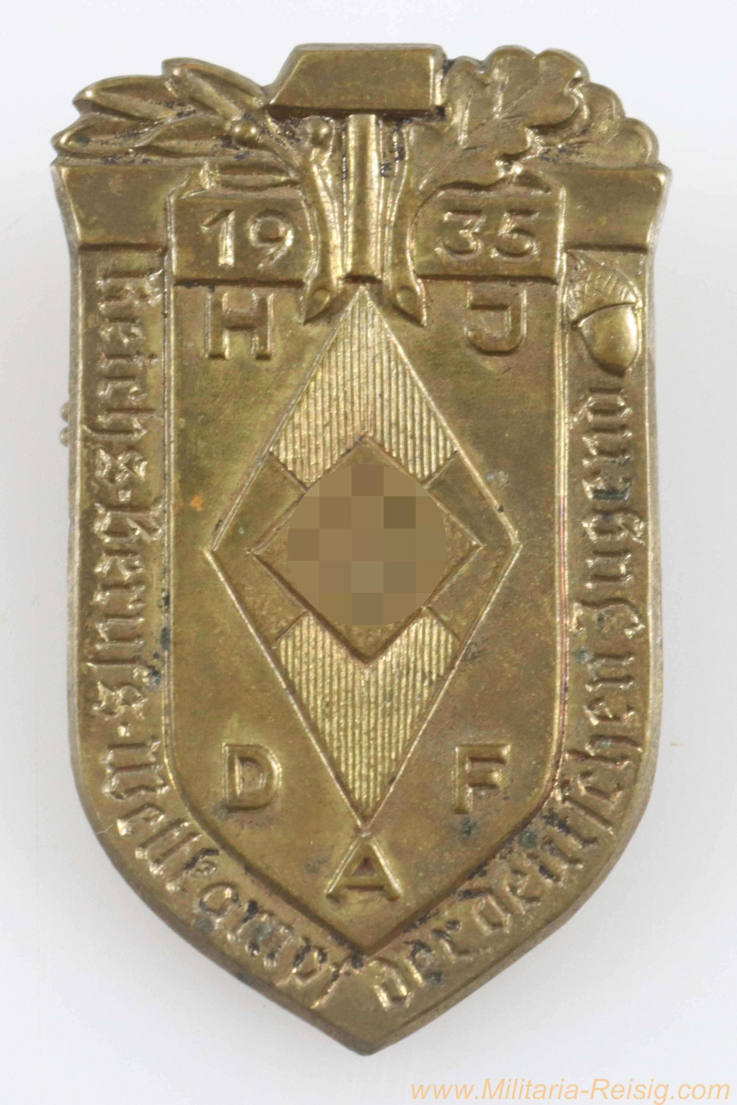 HJ Abzeichen Reichsberufswettkampf der deutschen Jugend 1935, Hersteller Hoffstätter, Bonn