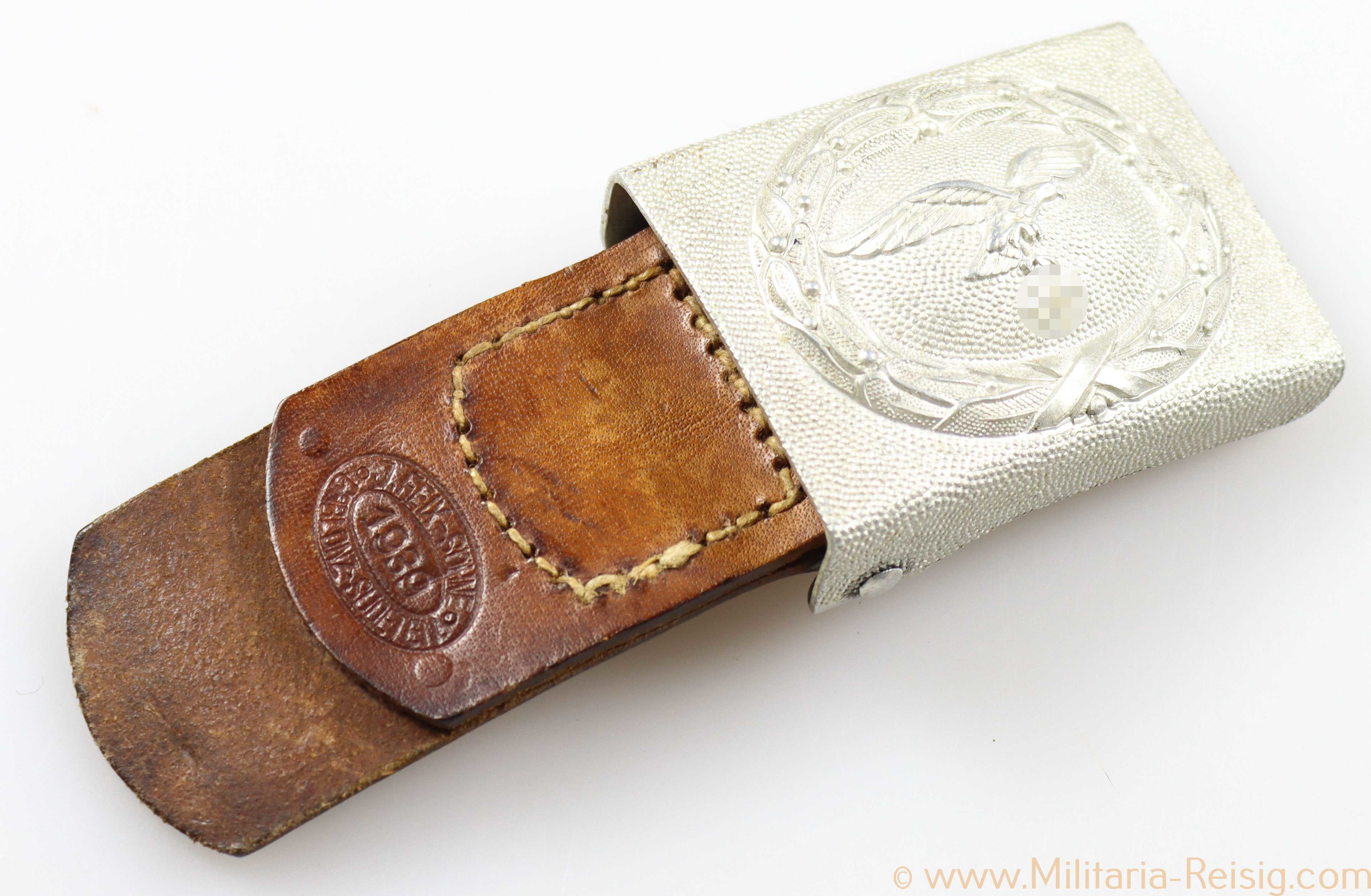 Luftwaffe Koppelschloss mit Lederzunge, Hersteller J.F.S.