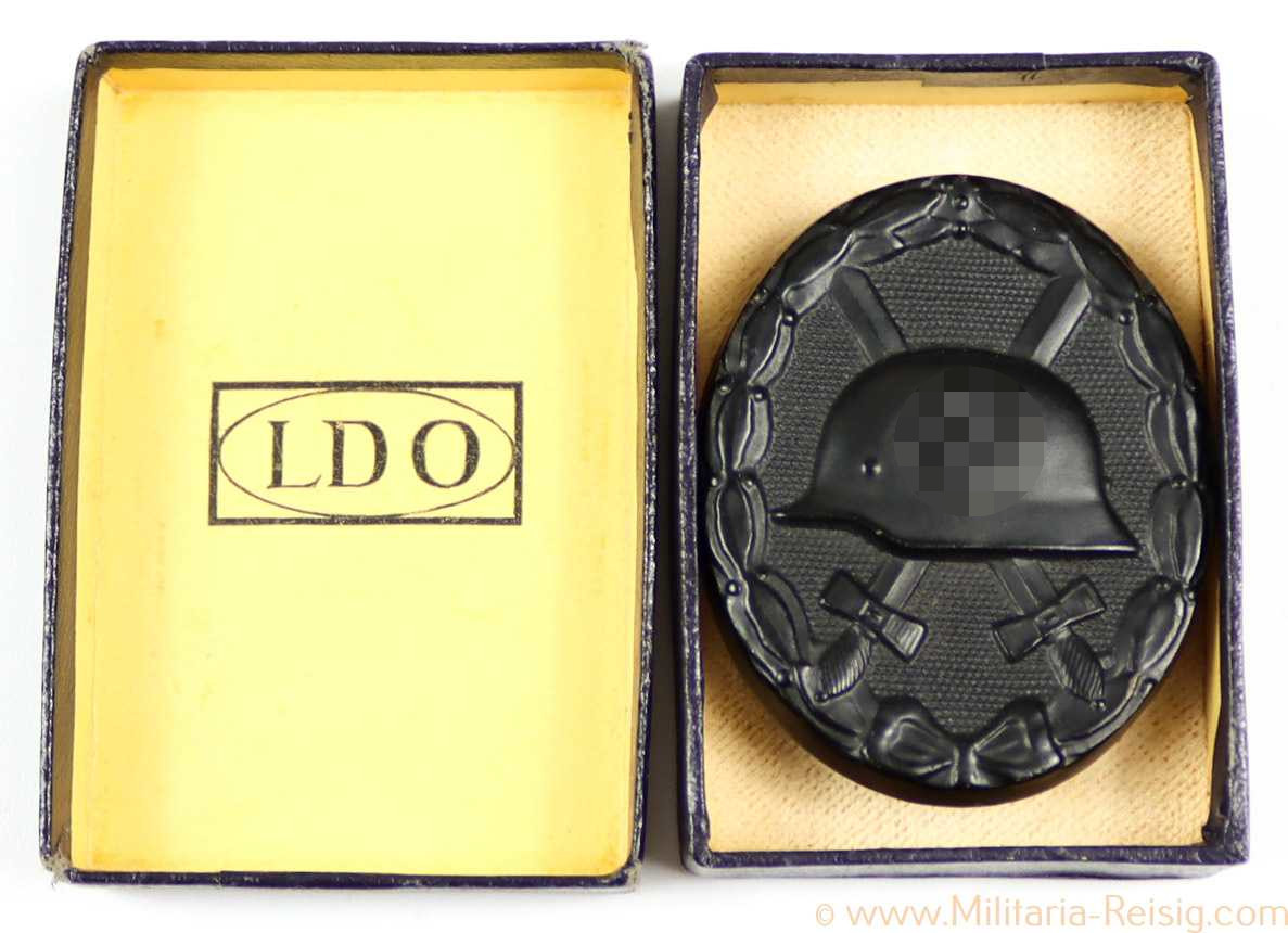 Verwundetenabzeichen in Schwarz 1939 im LDO-Etui, Hersteller L/11