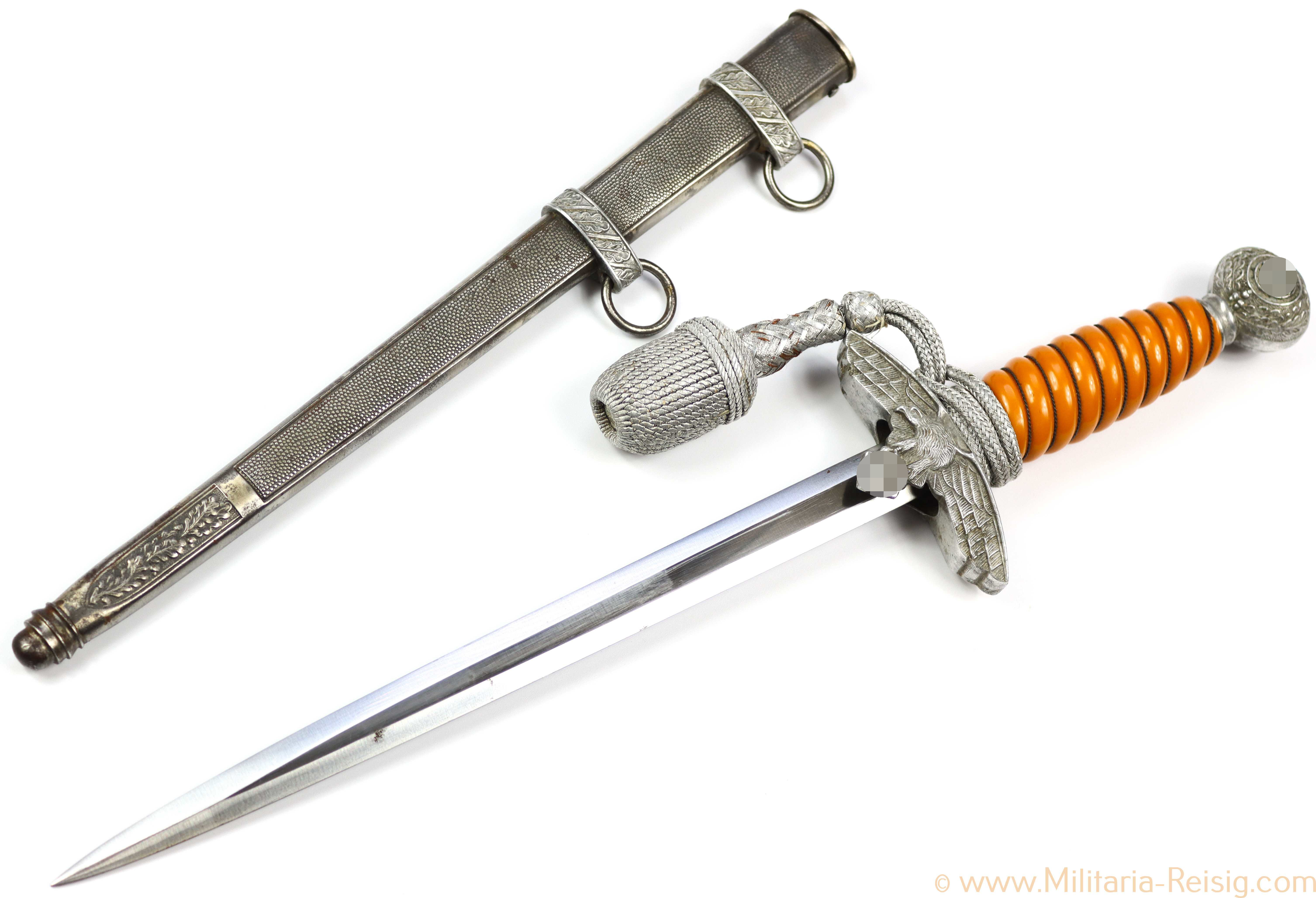 Luftwaffe Offiziersdolch mit Gehänge und Portepee, Herst. WKC