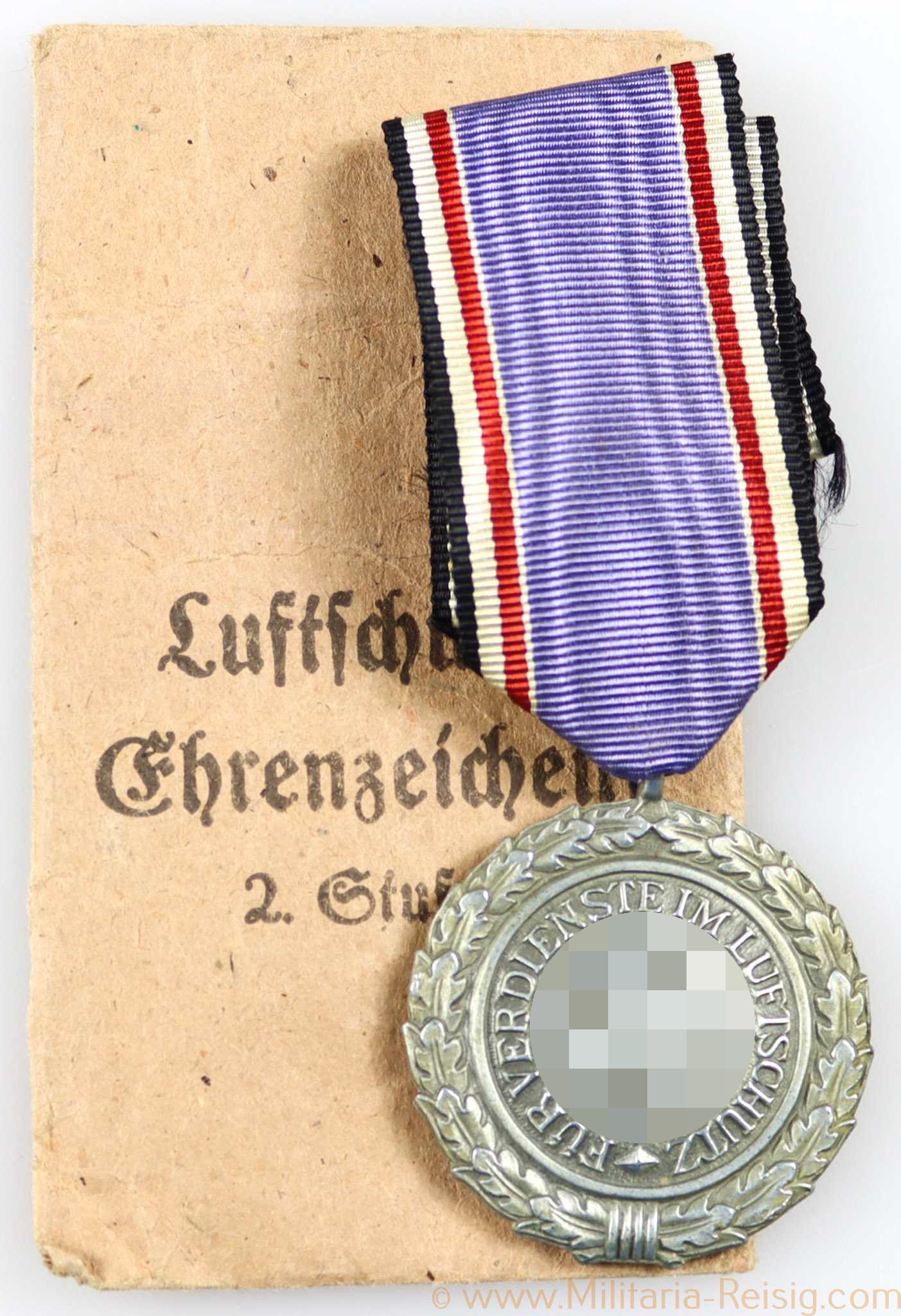 Luftschutz-Ehrenzeichen 2.Stufe in Verleihungstüte, Hersteller 60