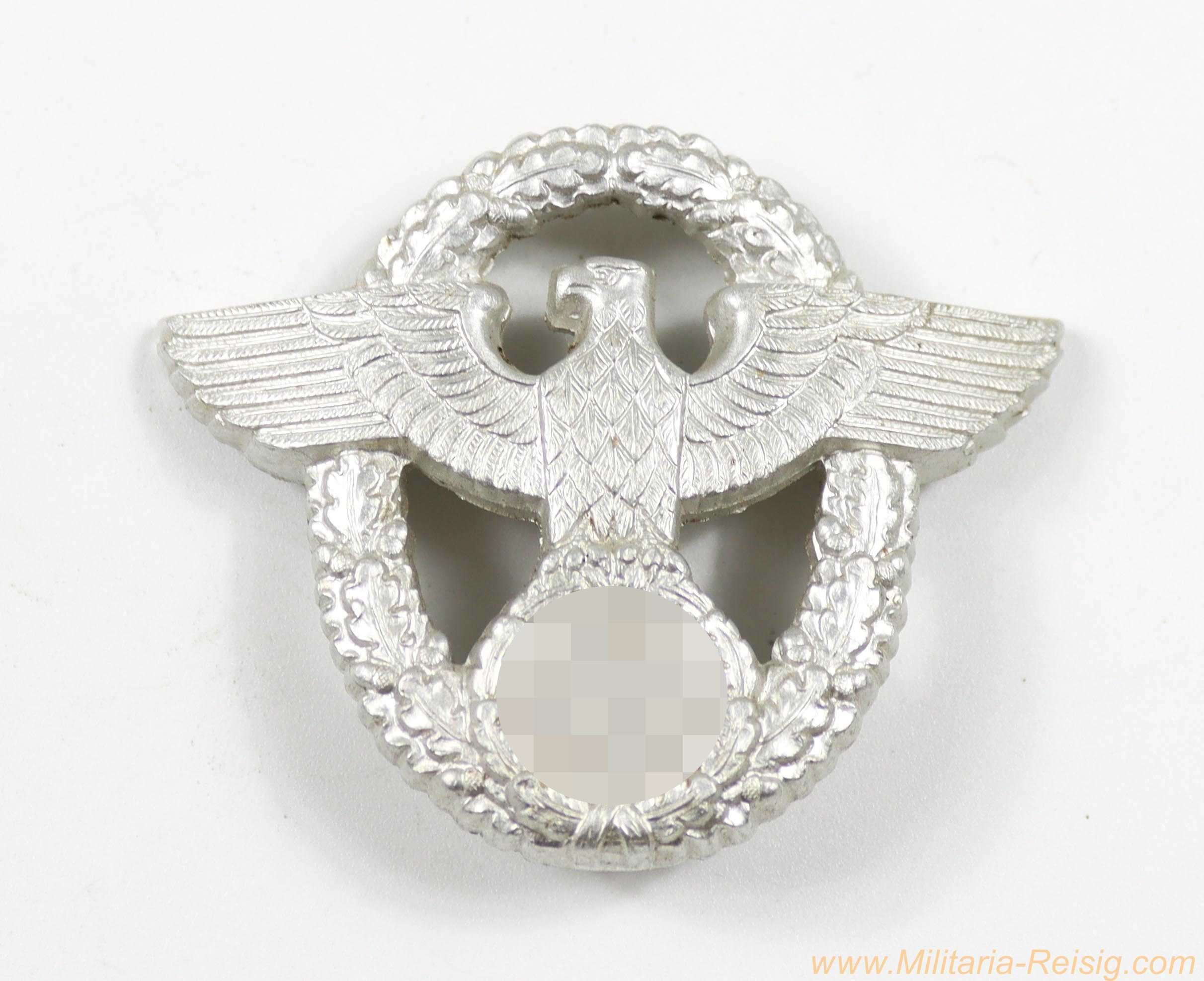 Polizei III. Reich, Schirmmützenadler für Mannschaften, Aluminium