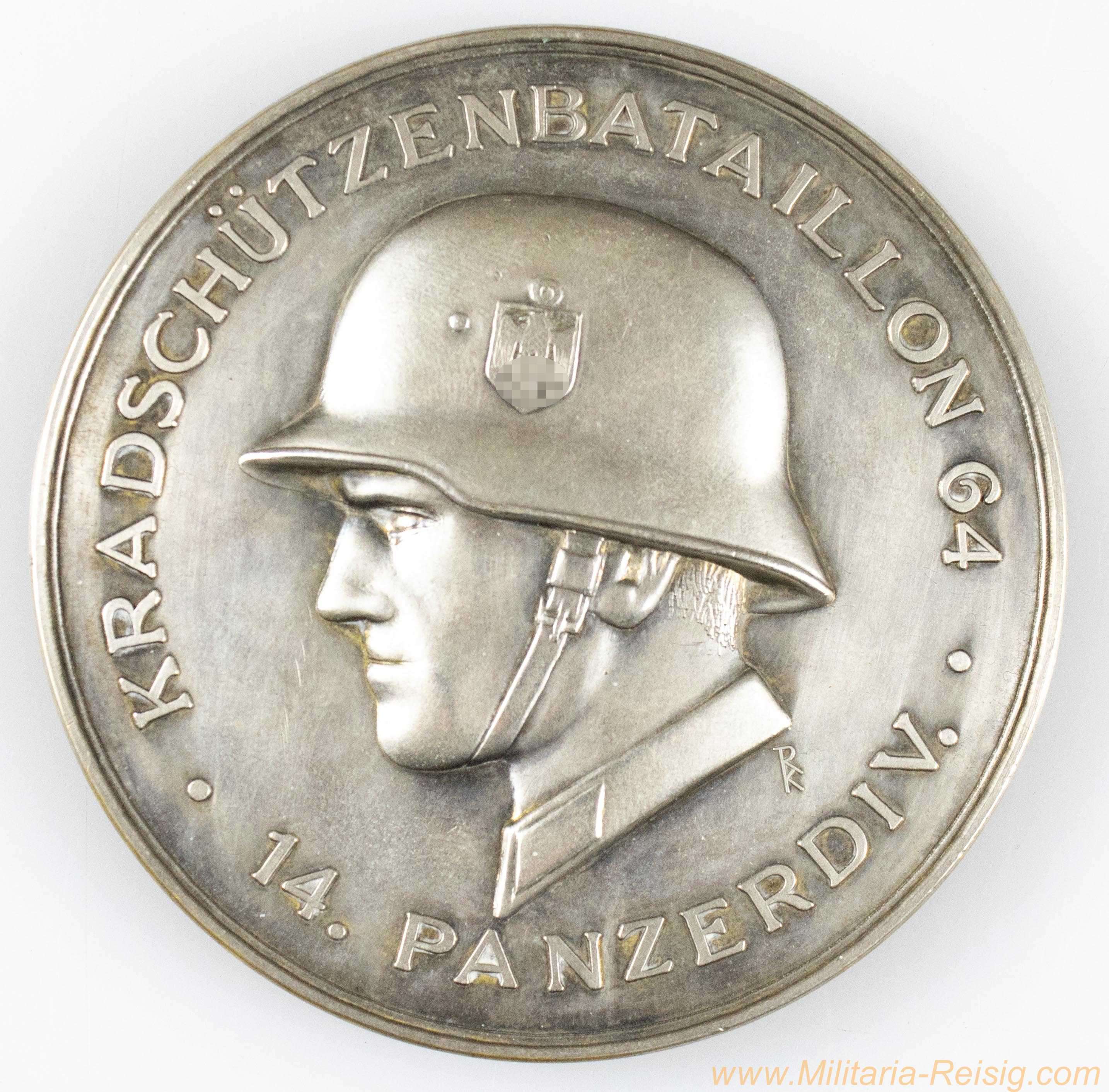 Stalingrad Medaille des Kradschützen Bataillon 64 (14. Panzer Division), Hersteller Deschler & Sohn München