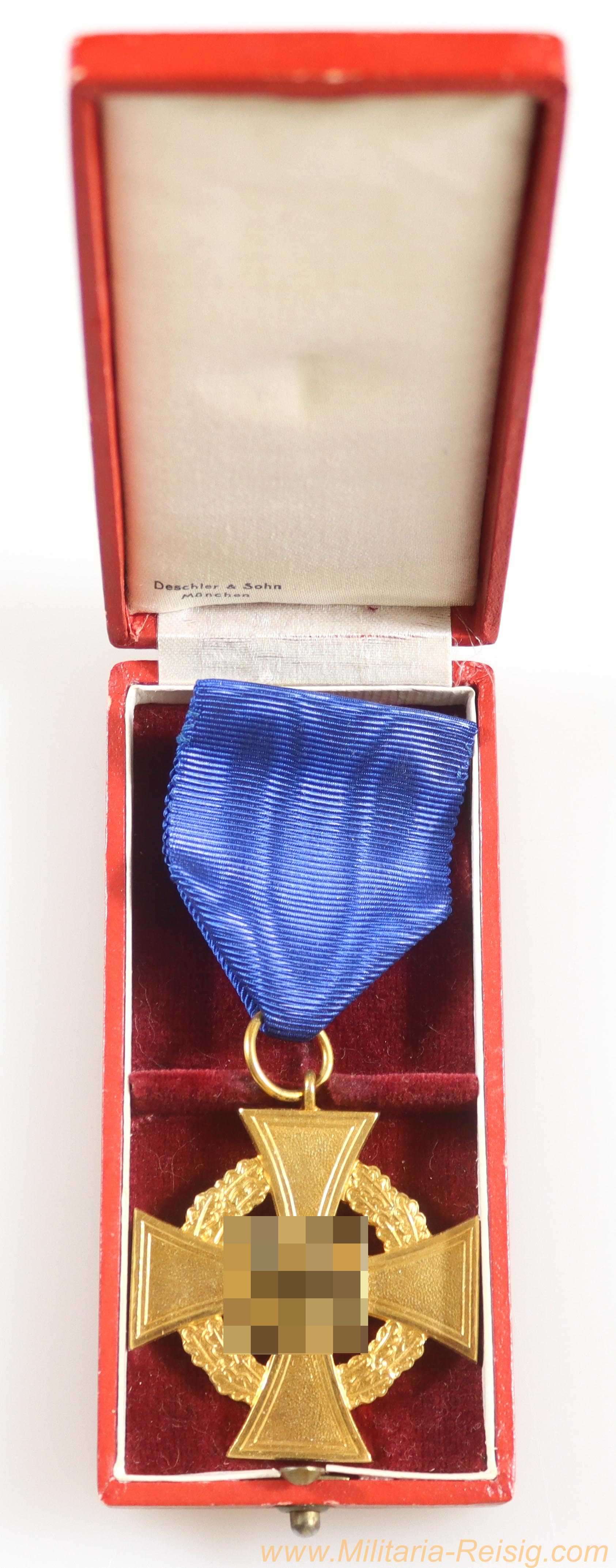 Treudienst-Ehrenzeichen für 40 Jahre im Etui, Hersteller Deschler & Sohn München