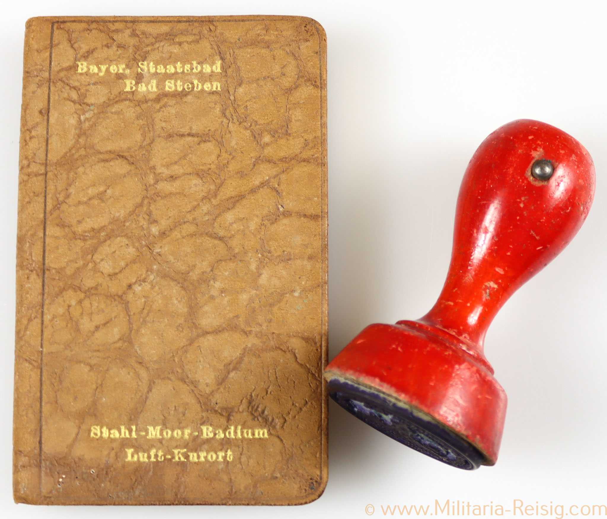 Stempel Reichskriegerbund Bad Steben und Kalender 1938