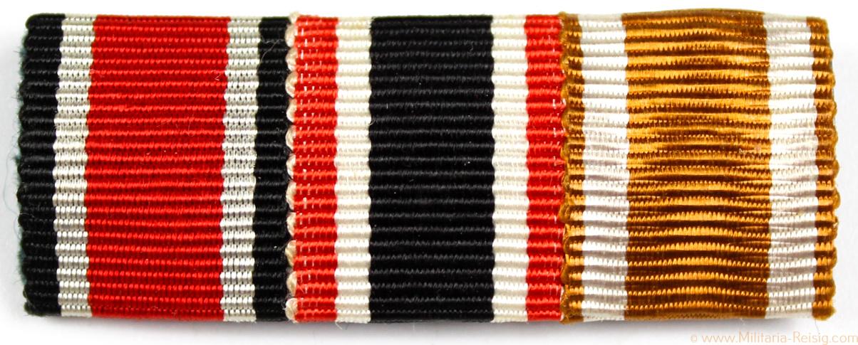 3er Bandspange - EK2 1939, KVK u. Schutzwall