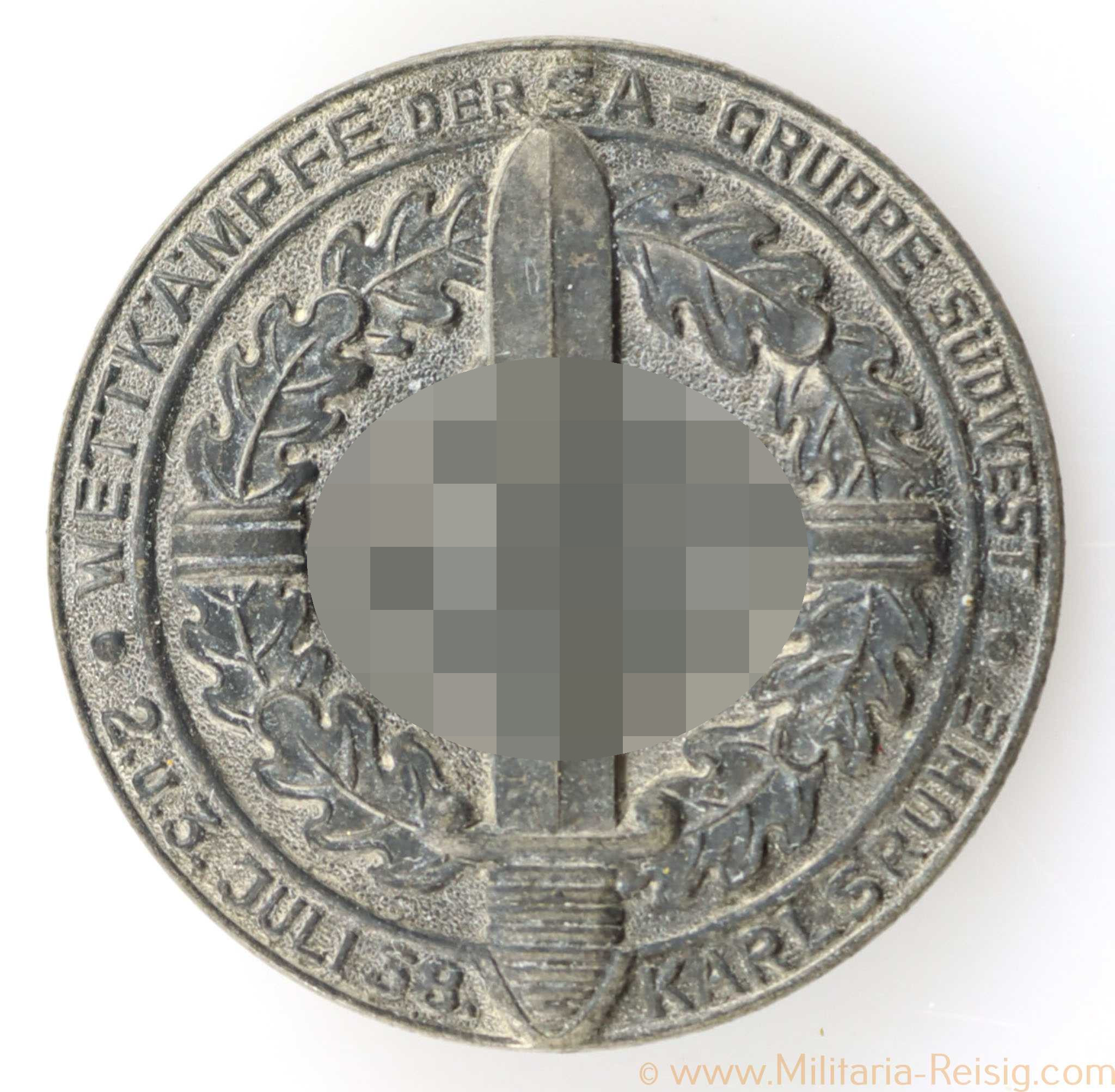 Abzeichen Wettkampfe der SA-Gruppe Südwest Karlsruhe 2. u. 3. Juli 1938