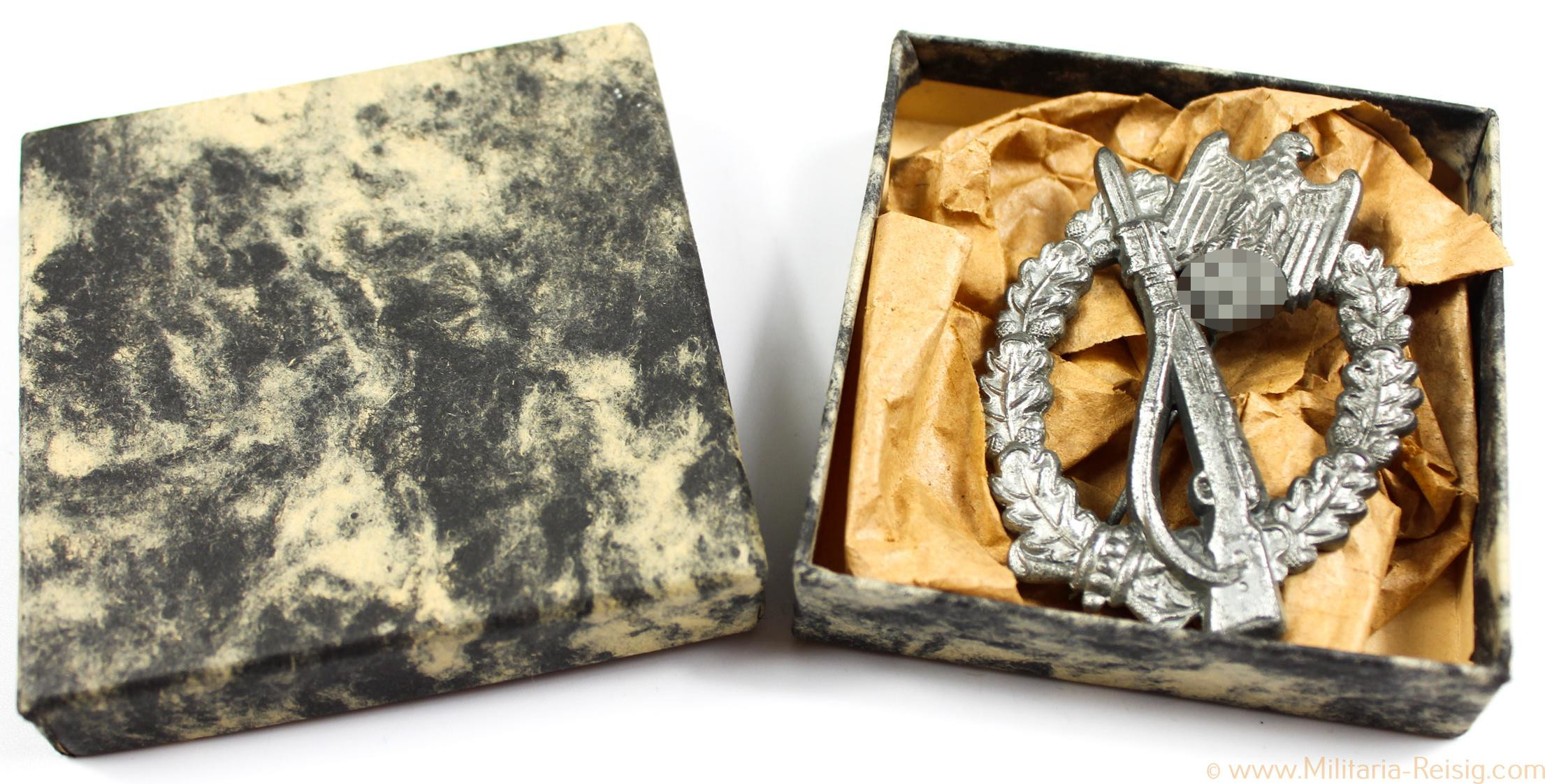 Infanterie Sturmabzeichen im Etui, Hersteller BSW (Waffelmuster)