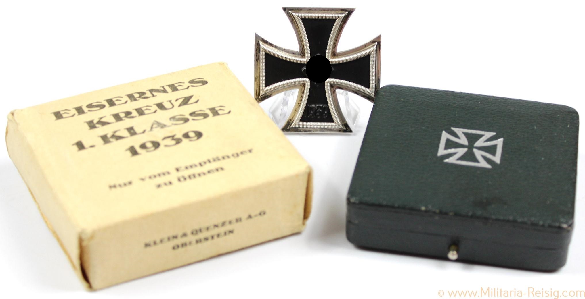 Eisernes Kreuz 1. Klasse 1939 im Etui und Umkarton, Hersteller 65