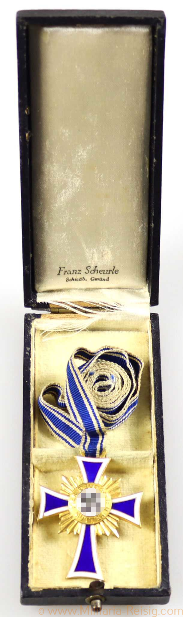 Mutterkreuz in Gold im Etui, Hersteller Franz Scheuerle, Schwäb. Gmünd
