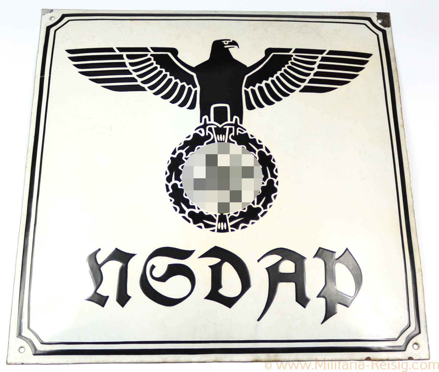 Dienststellen Emailleschild NSDAP, Hersteller RZM M3/89 1938