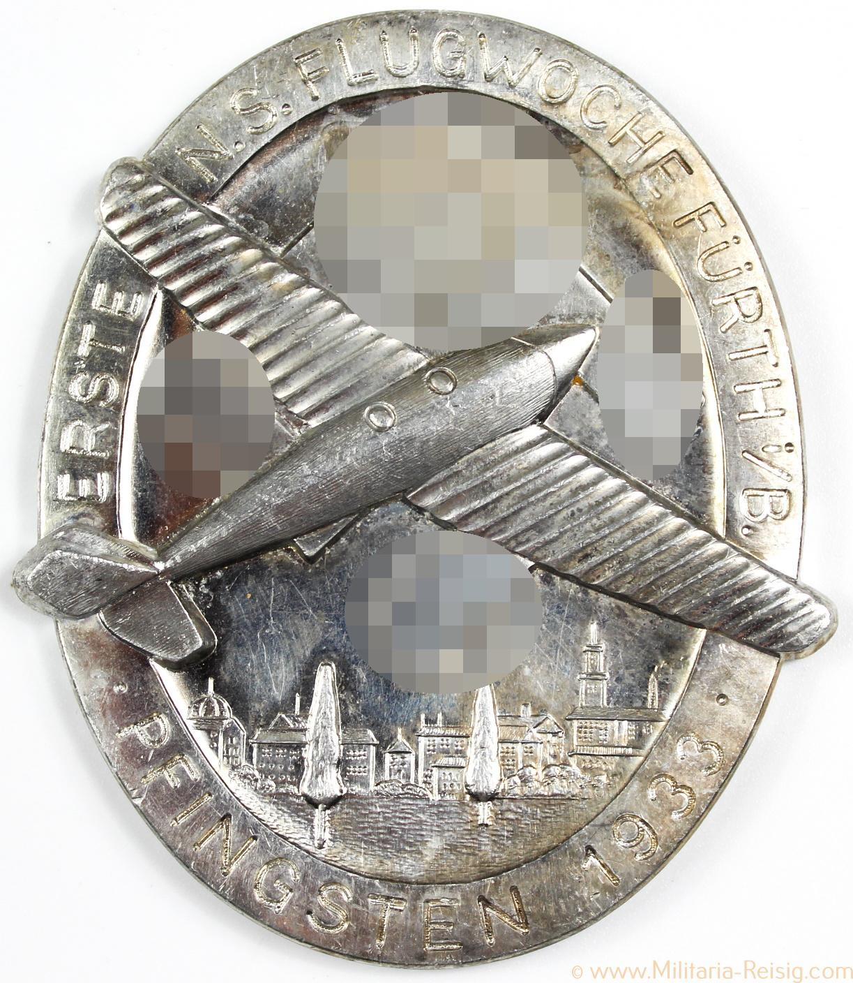 Plakette - "Erste N.S. Flugwoche Fürth i/B, Pfingsten 1933"