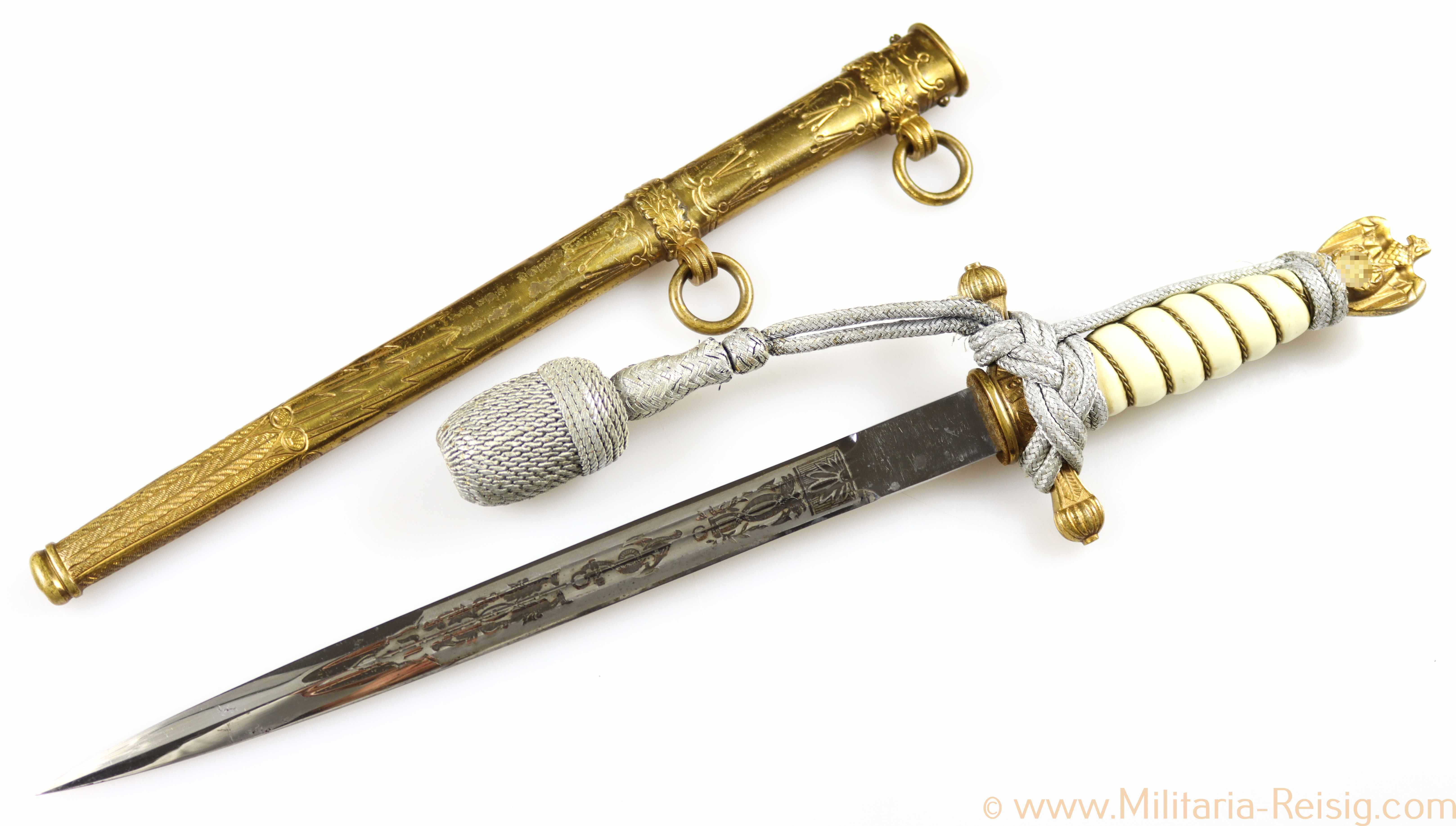 Kriegsmarine Offiziersdolch mit Portepee, Hersteller Carl Eickhorn, Solingen 