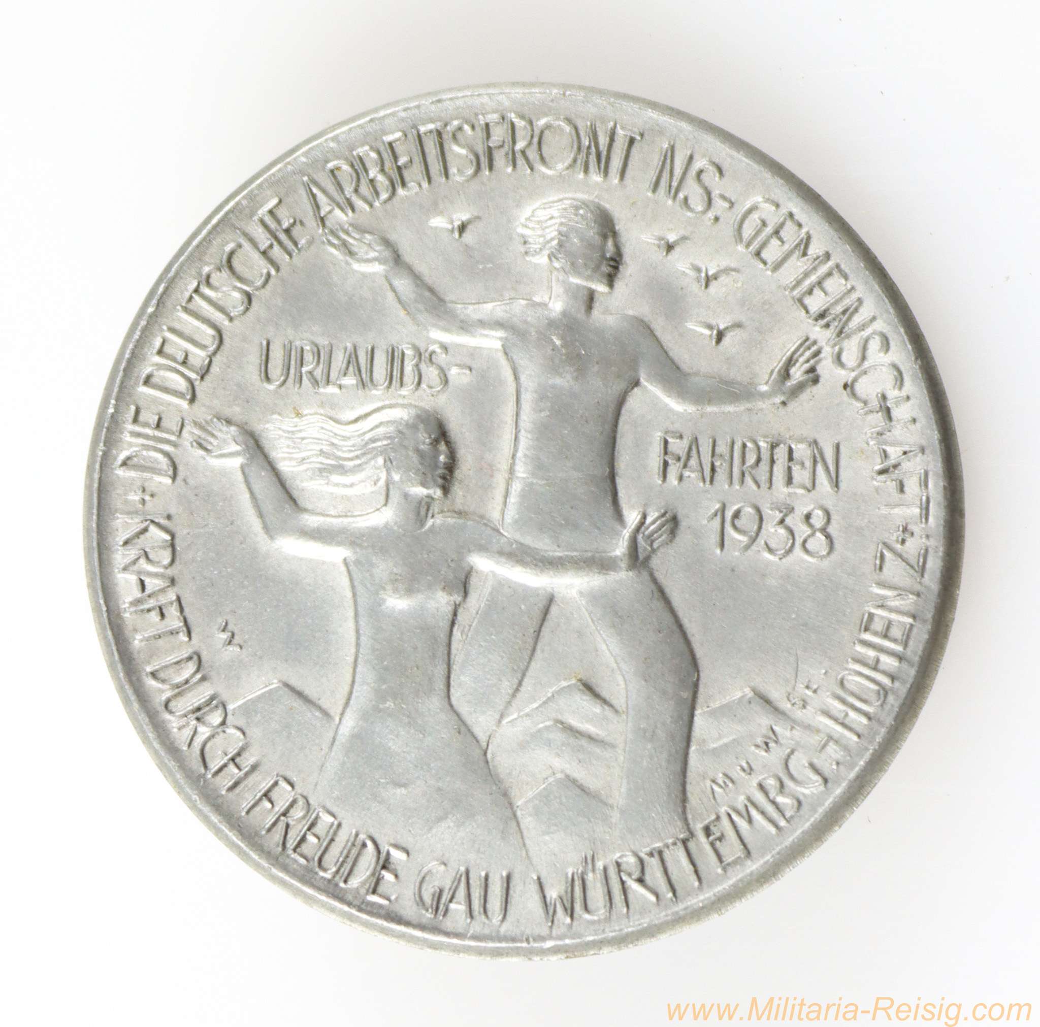 Abzeichen Urlaubsfahrten 1938 NSG Kraft durch Freude Abzeichen, Gau Württemberg-Hohenzollern