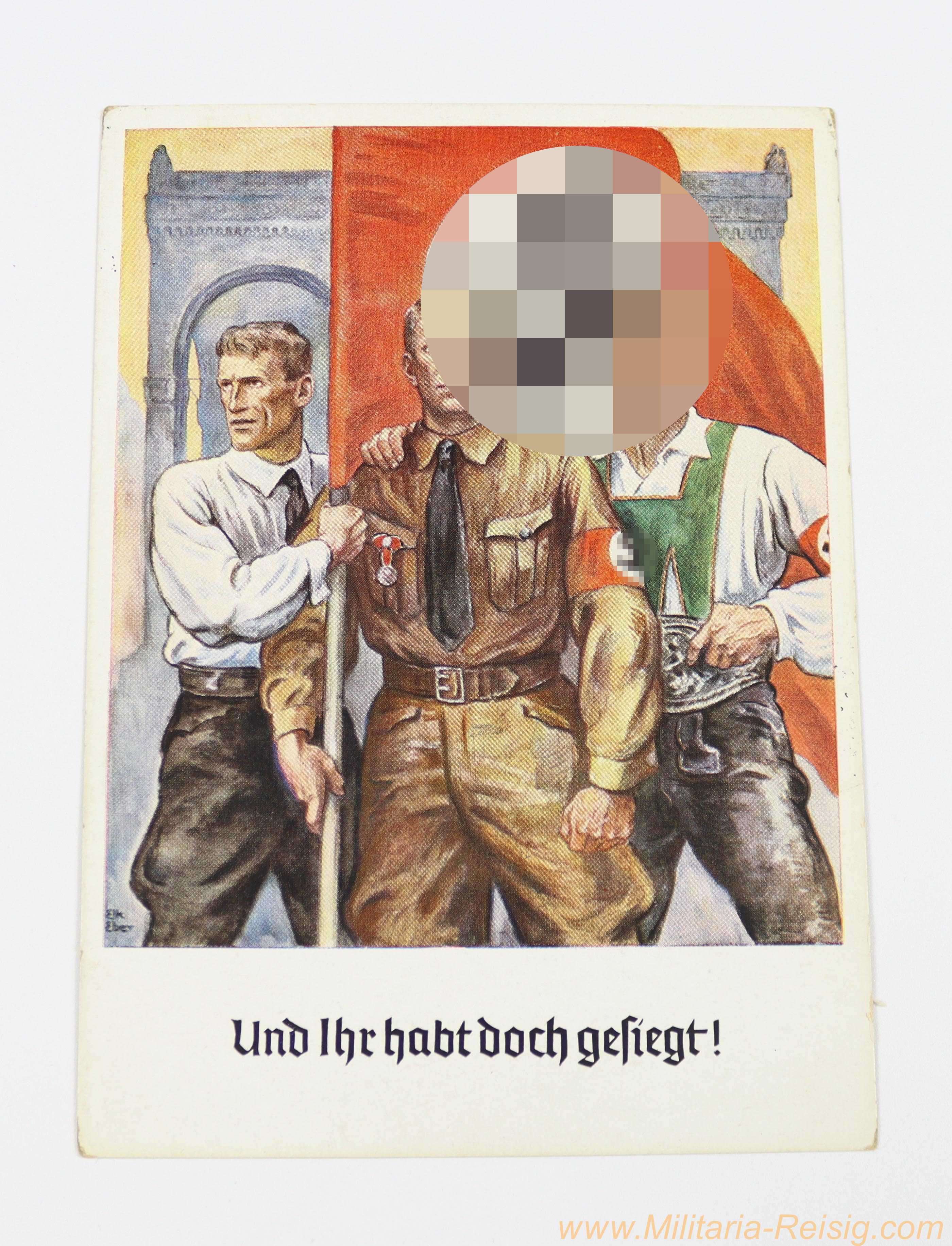 Propaganda-Postkarte "Und Ihr habt doch gesiegt!" - 9. November 1938
