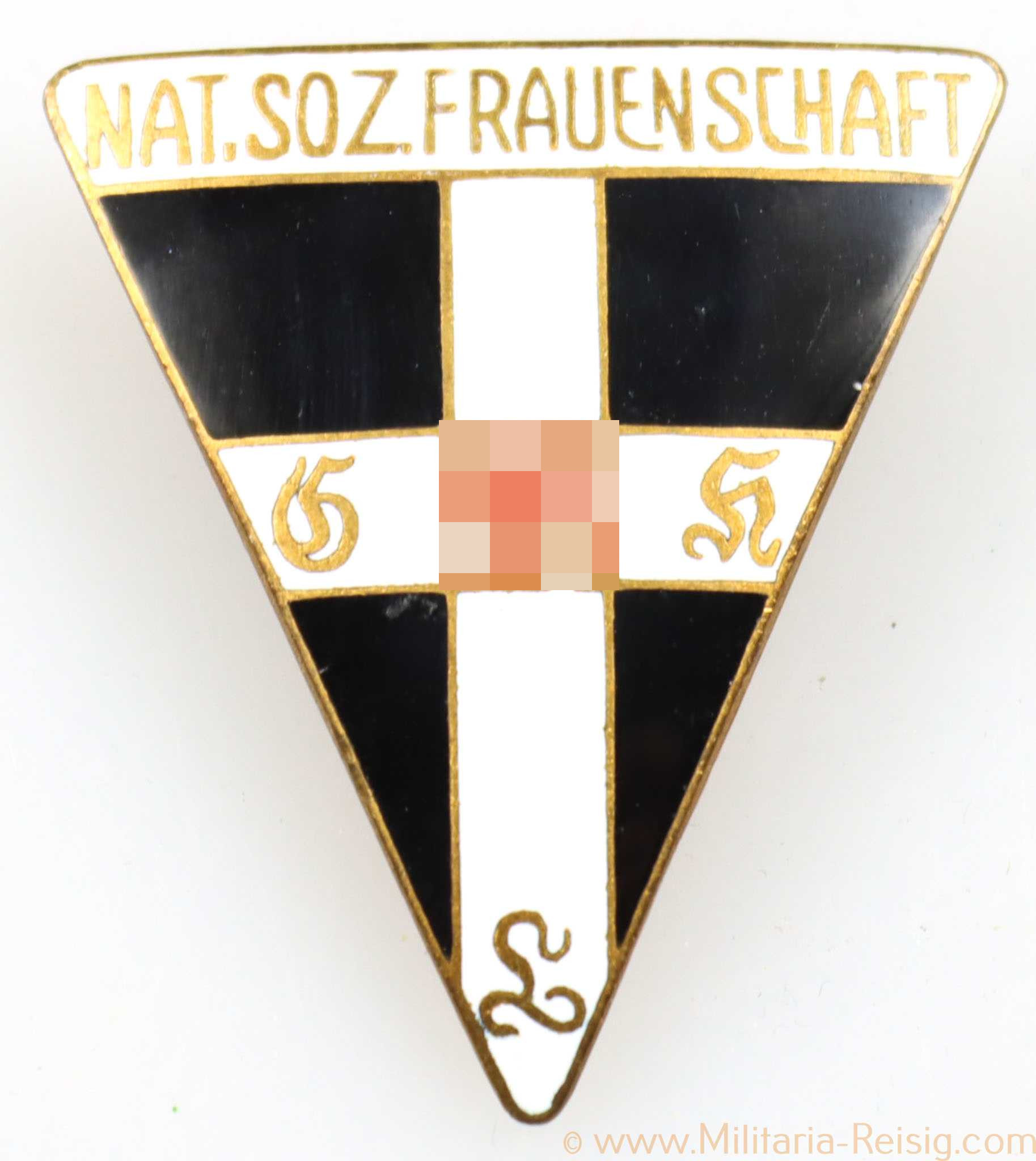 Ansteckbrosche Nat. Soz. Frauenschaft, Hersteller RZM 46, 43 mm