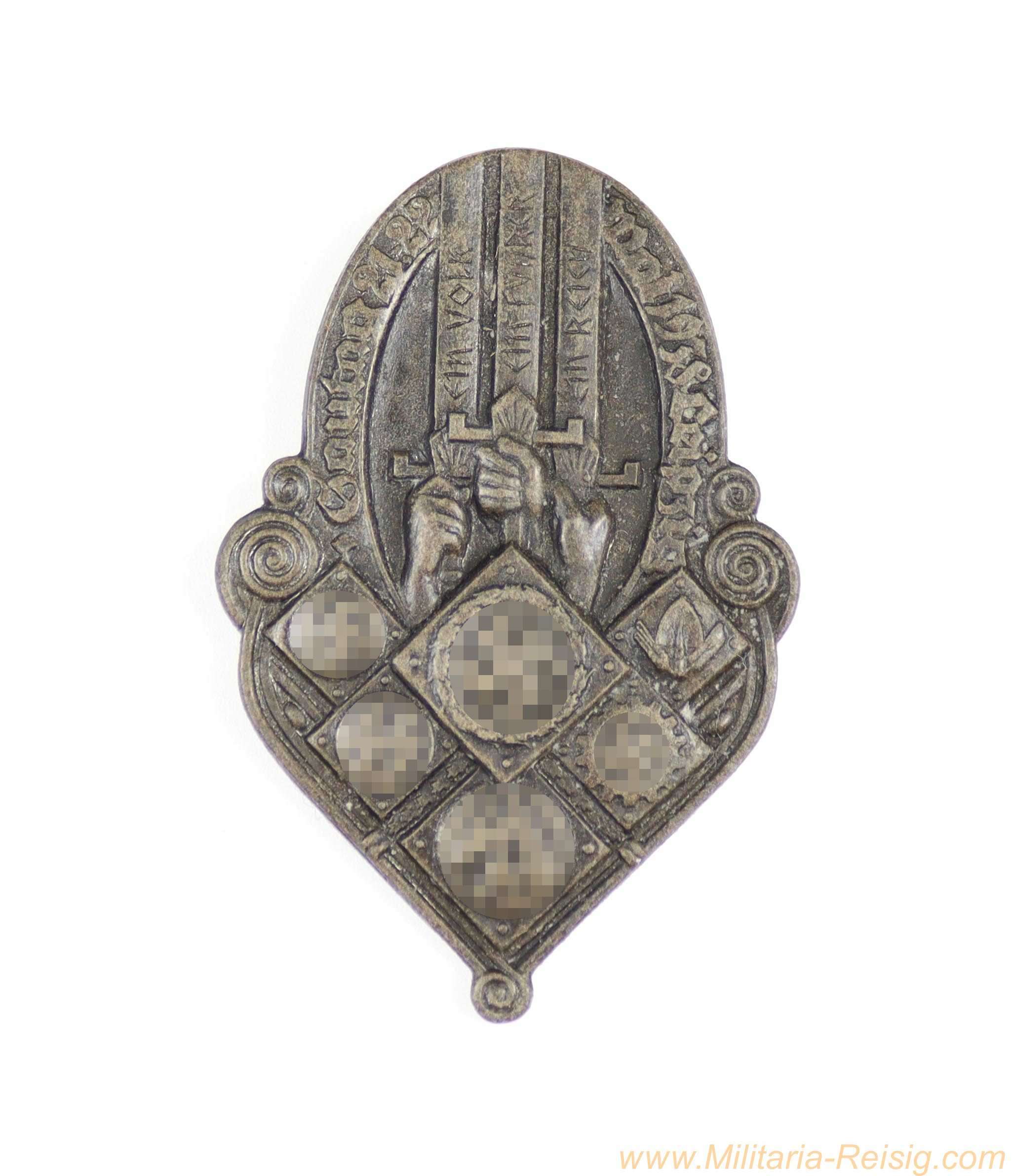 Abzeichen "Gautag 21.–22.05.1938 Leipzig" – "Ein Volk, Ein Führer, Ein Reich" – Hersteller Karl Wurster