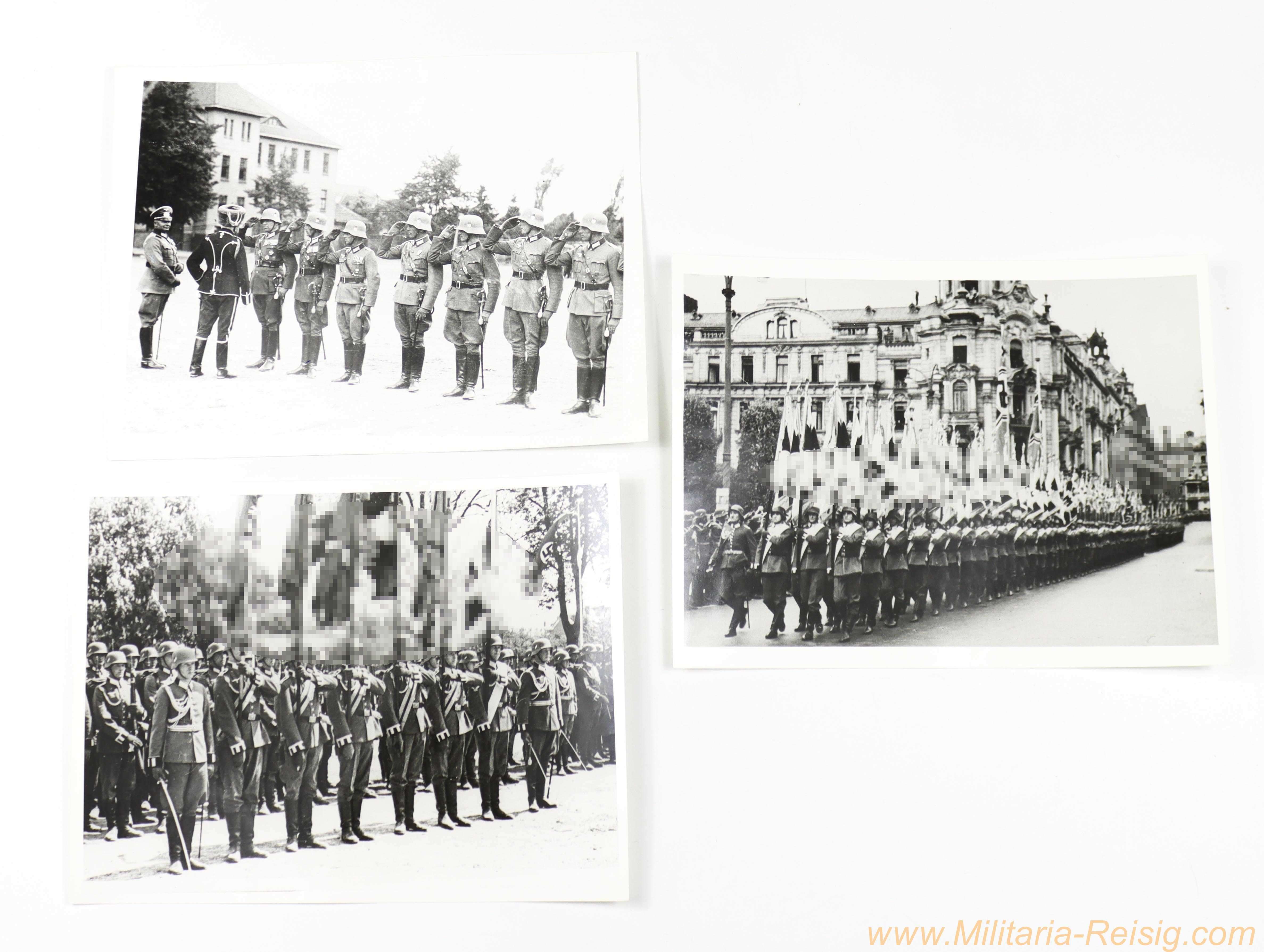 3 Originalfotos – Generalfeldmarschall von Mackensen sowie Fahnen- und Truppenparaden 1935–1937