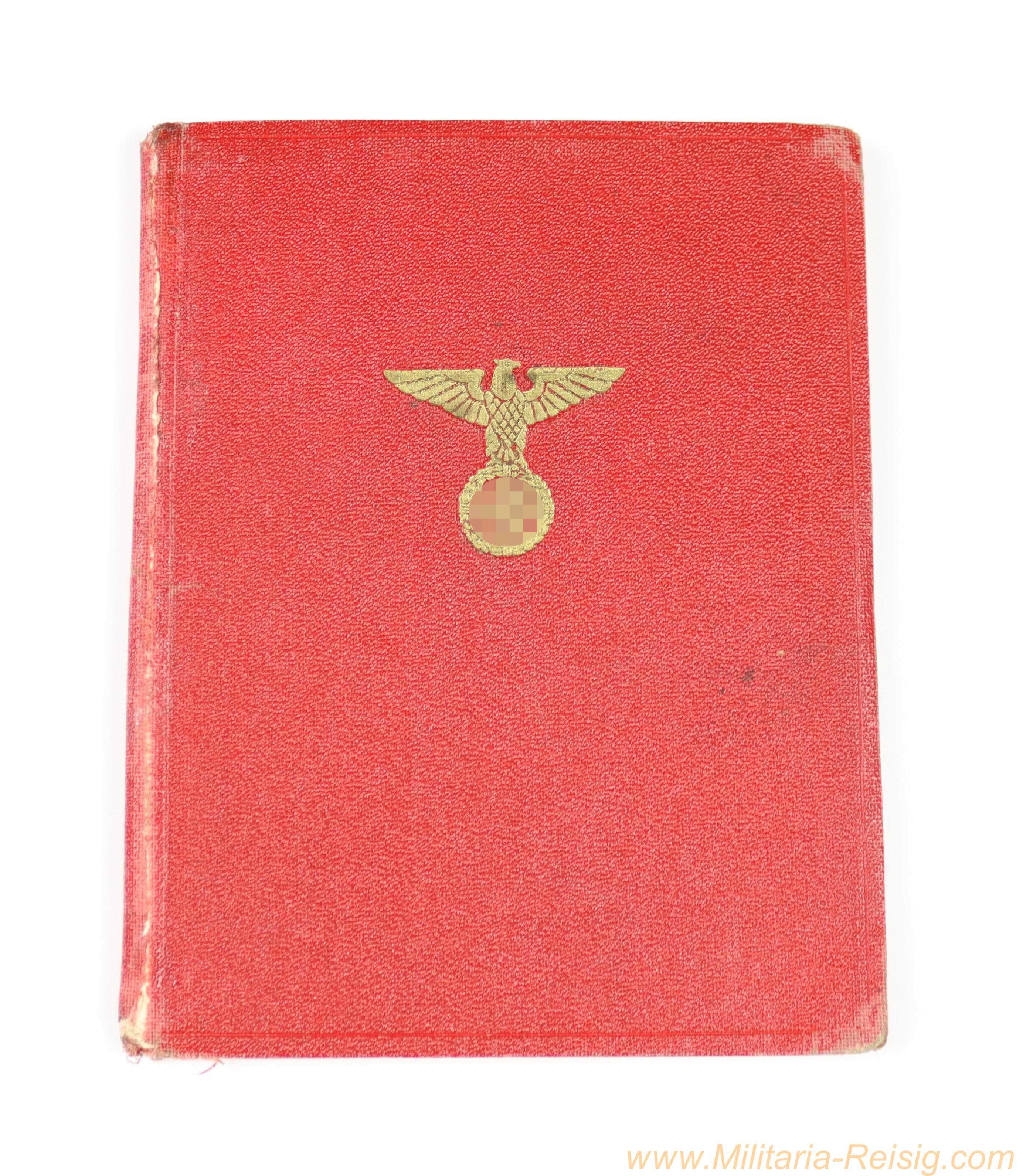 NSDAP Mitgliedsbuch - Ausgabe 1935 - Nr. 2663064 (Passau) - mit Beitragsmarken