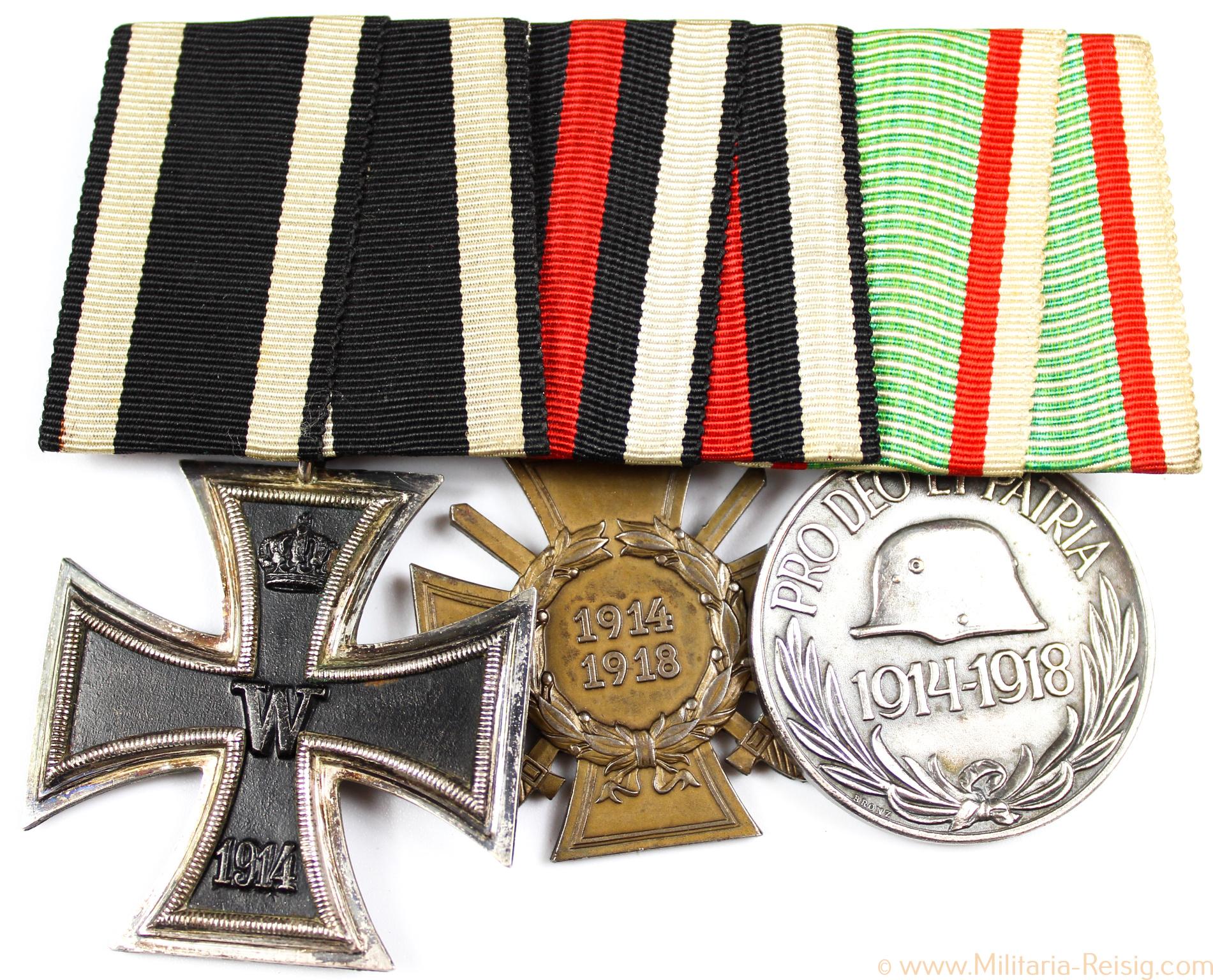 Ordensspange mit 3 Auszeichnungen, 1. Weltkrieg