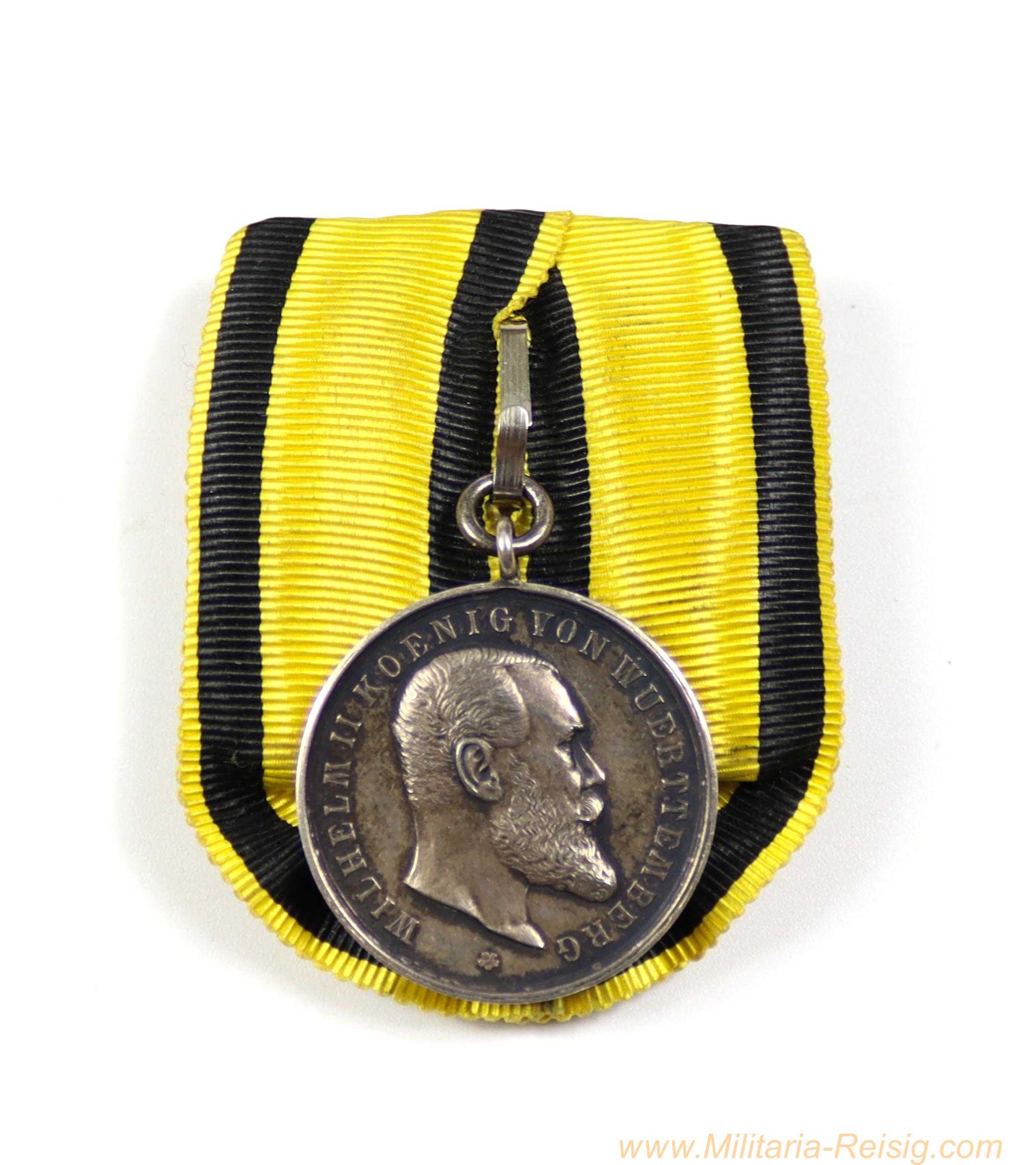 Württemberg – Silberne Militärverdienstmedaille 1892 an Einzelspange