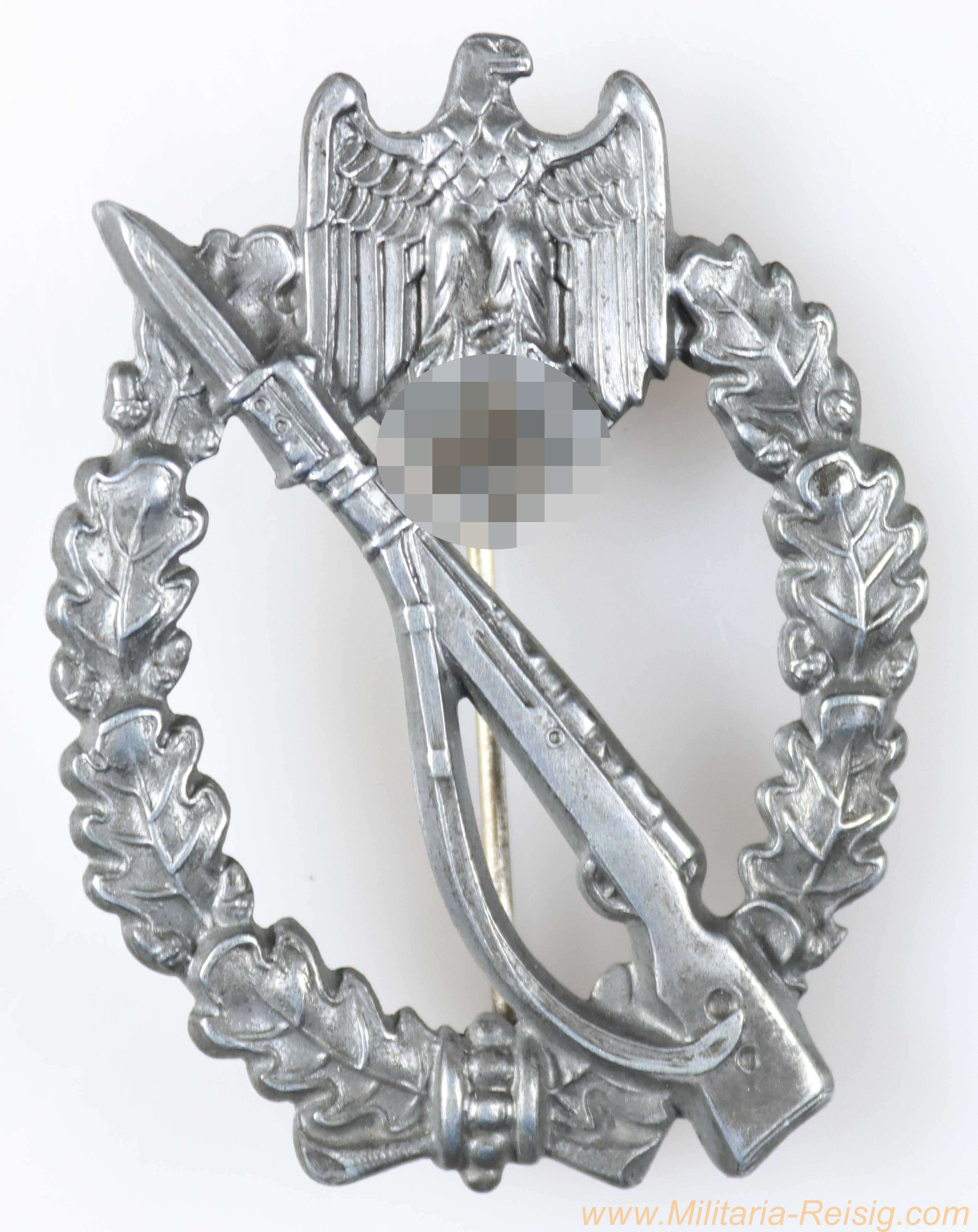 Infanterie Sturmabzeichen in Silber, Hersteller Ernst L. Müller, Pforzheim