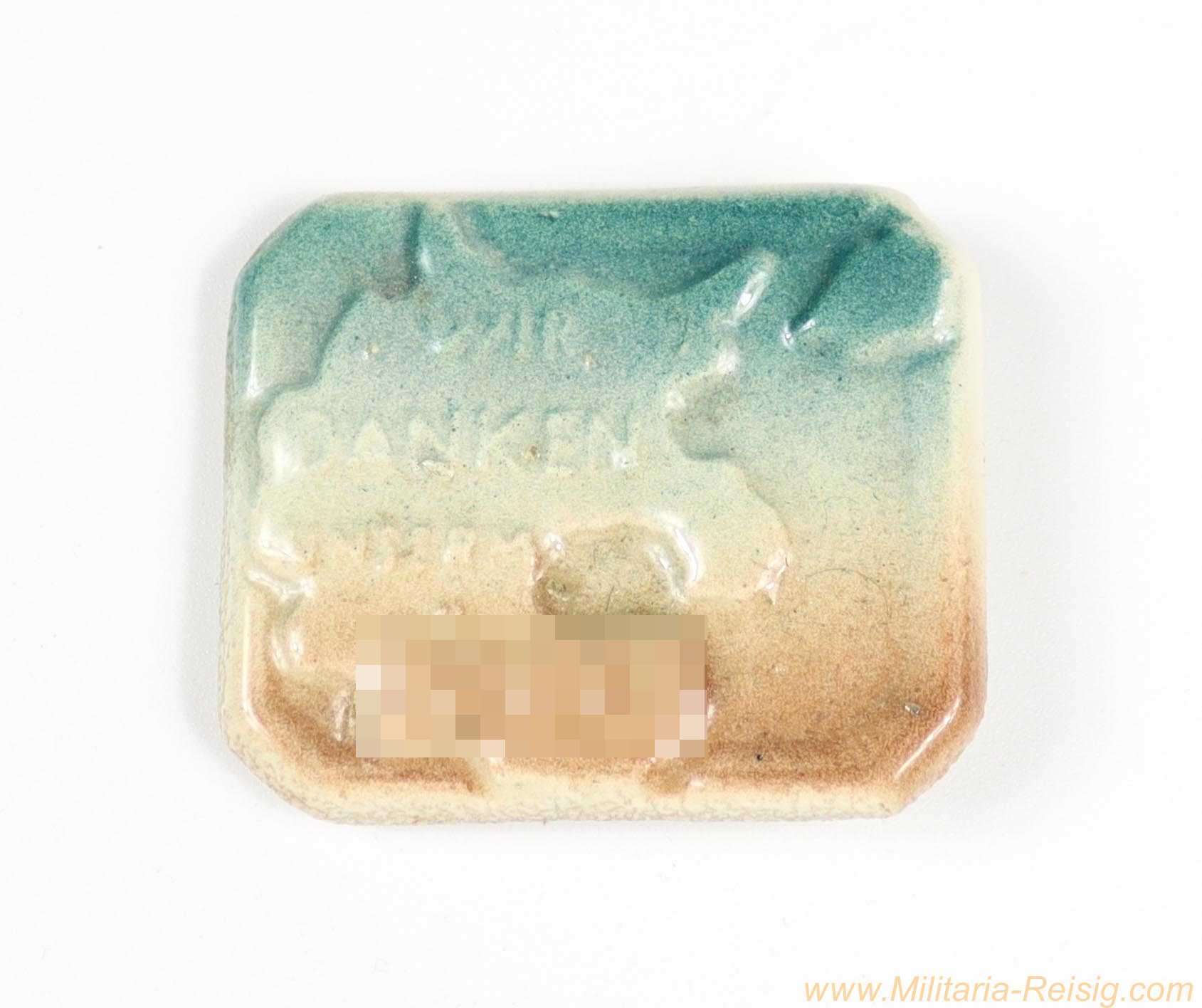 Porzellanabzeichen "Wir danken unserem Führer"