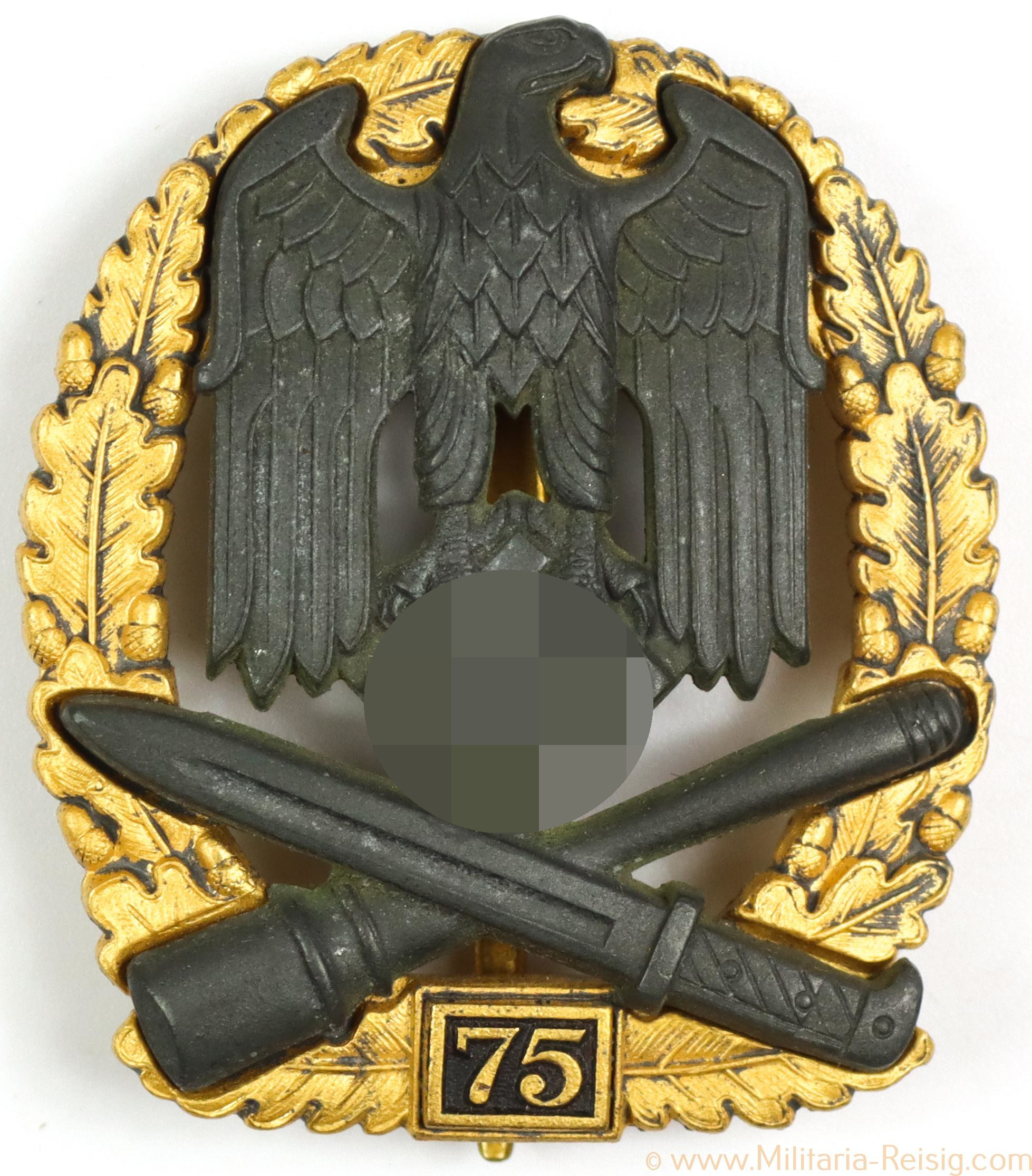 Allgemeines Sturmabzeichen mit Einsatzzahl 75, Herst. JFS
