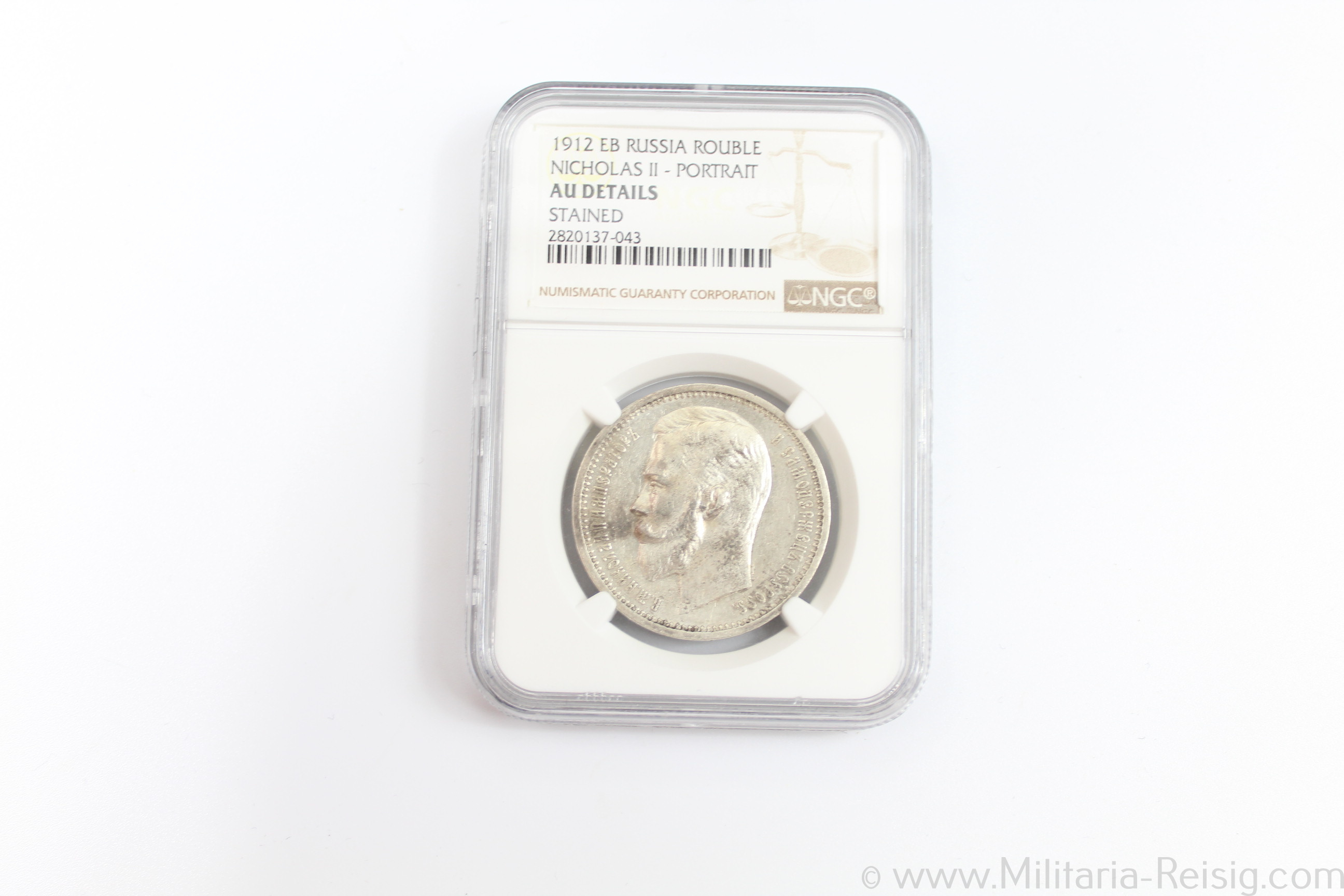 Russland - Silbermünze 1 Rubel 1912, Bitkin 66 - NGC-Zertifikat