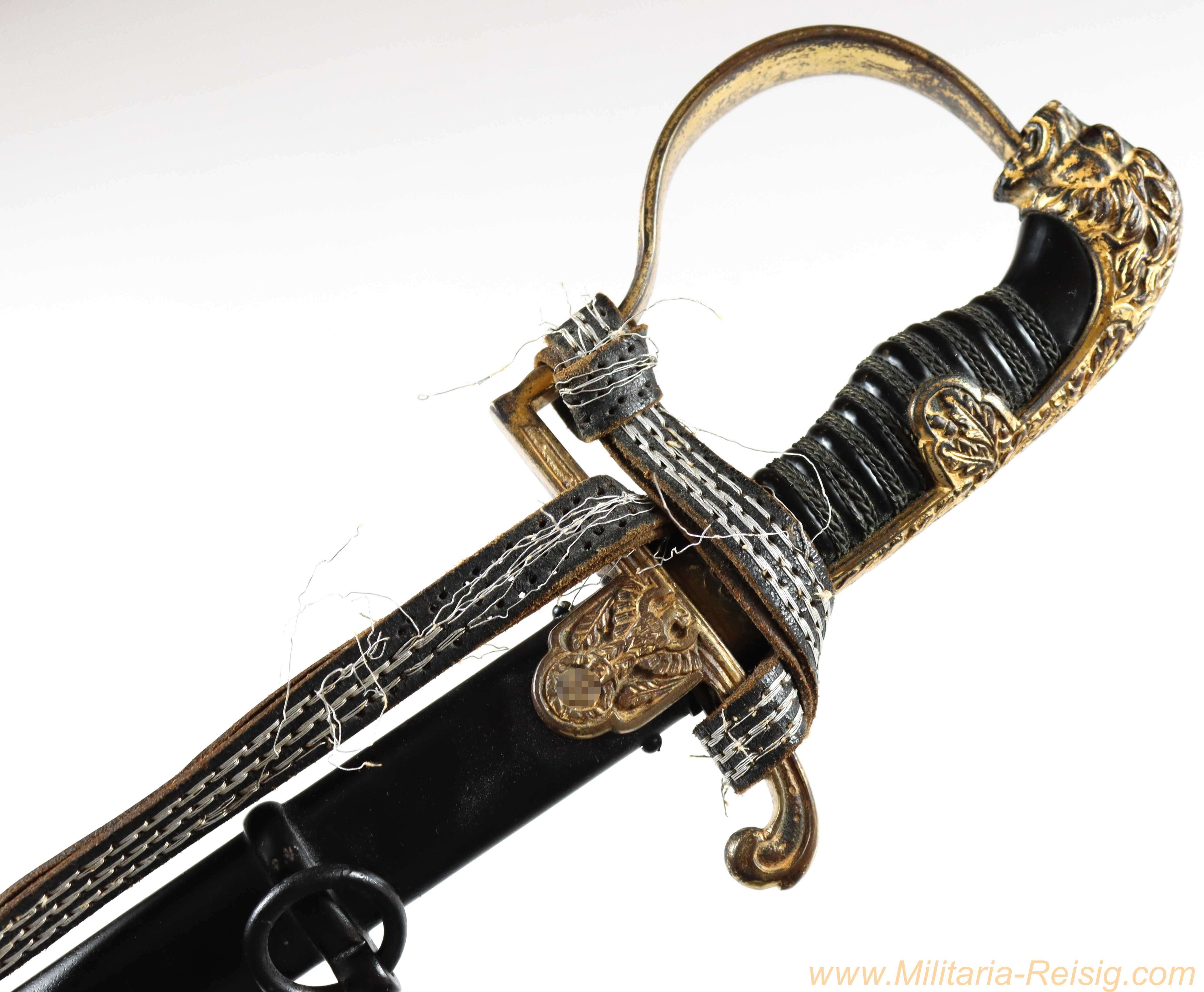 Wehrmacht Löwenkopf Säbel für Offiziere, Hersteller Alcoso, Solingen