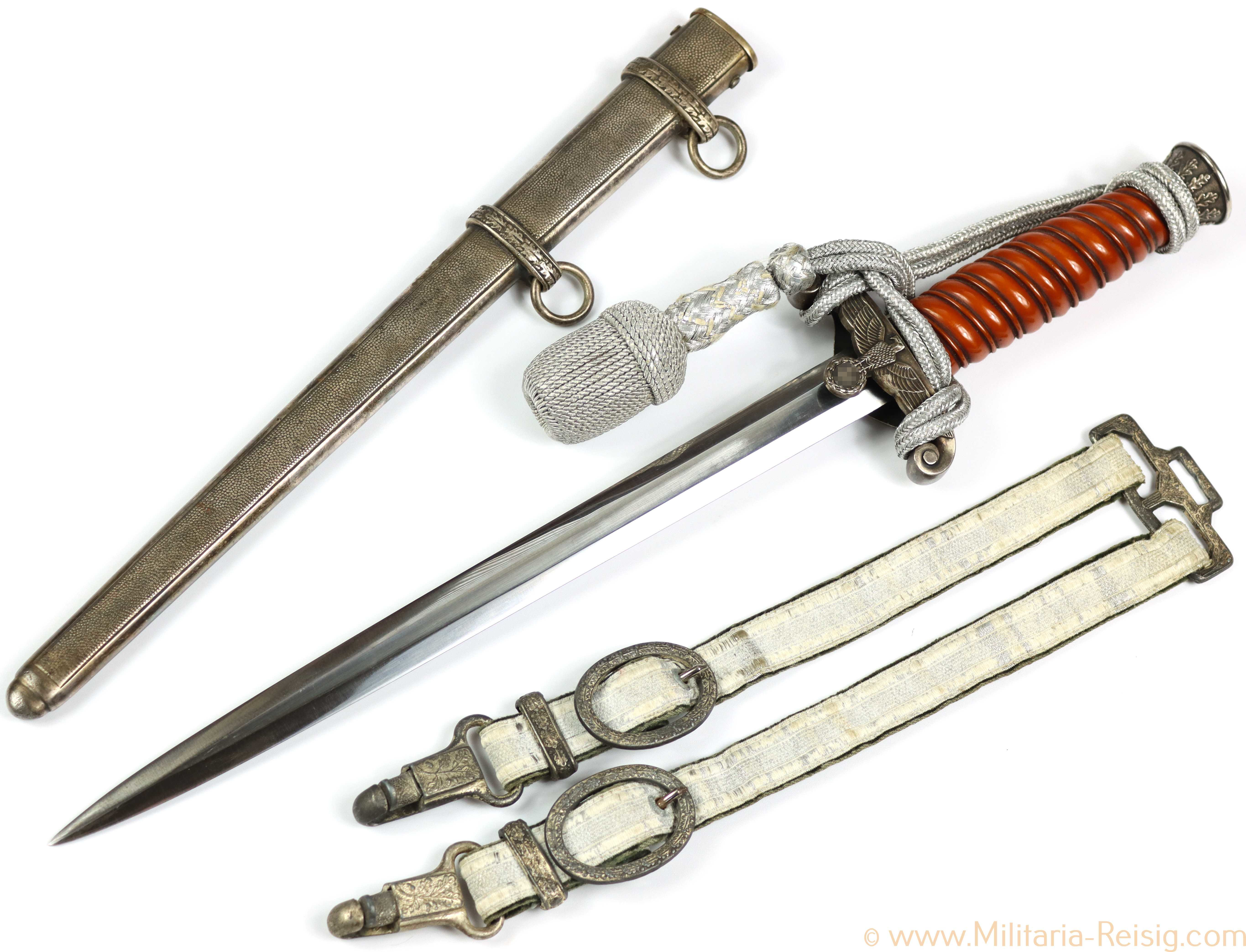 Heeres Offiziersdolch, Hersteller WKC mit Gehänge u. Portepee