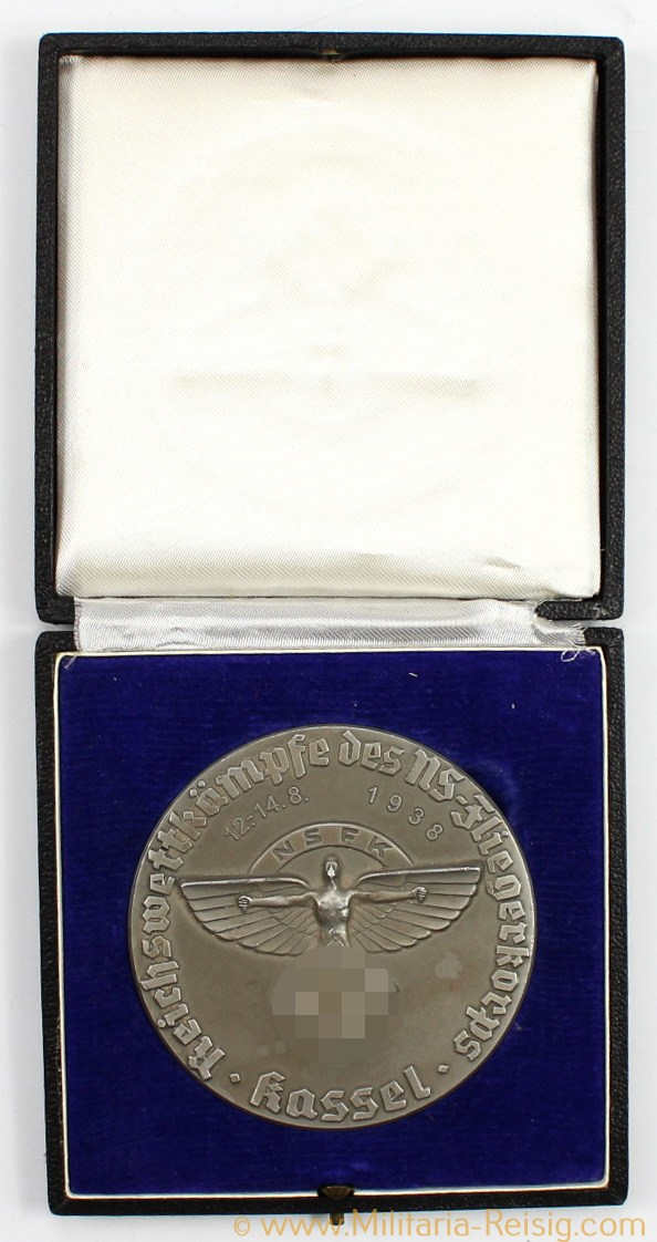 Medaille "NSFK Reichswettkämpfe des NS-Fliegerkorps Kassel" 1938 im Etui