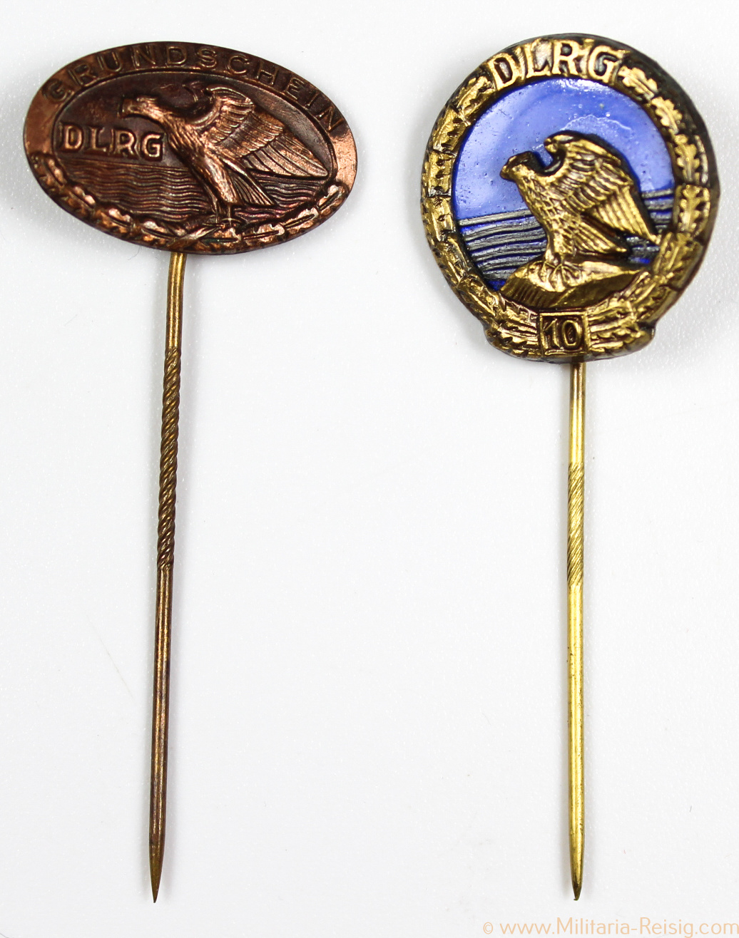 2x Anstecknadel DLRG - "Grundschein" 1920