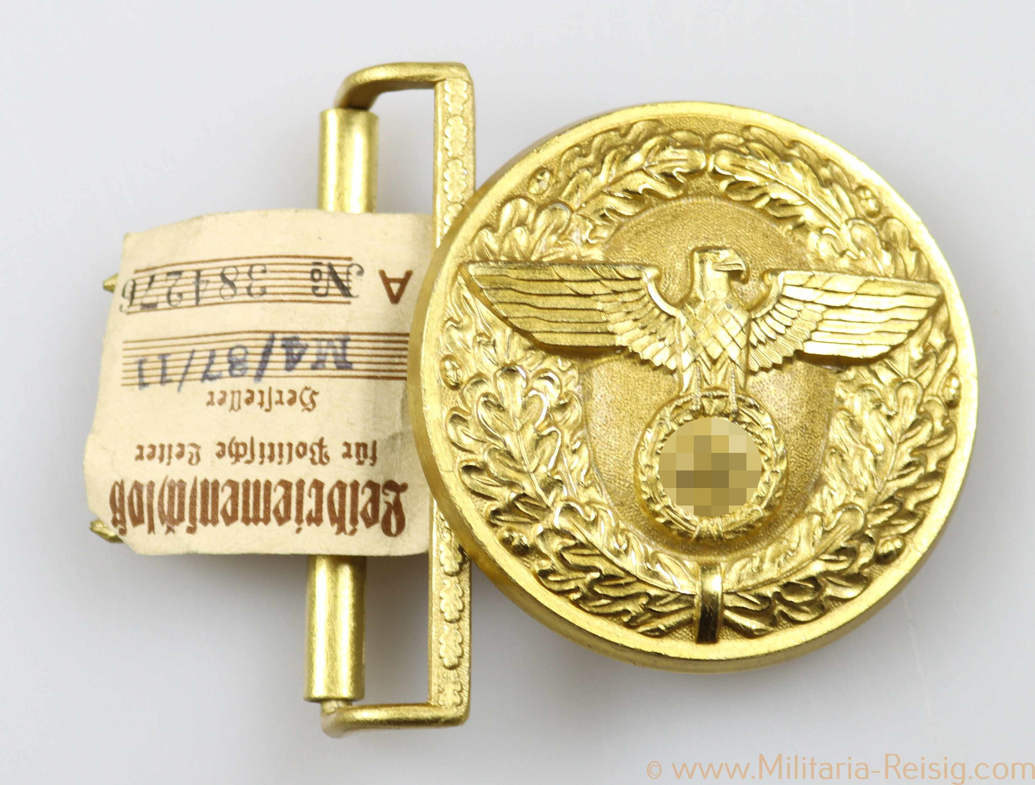 NSDAP Feldbindenschloss mit RZM-Etikett für Politische Leiter, Hersteller RZM M4/87