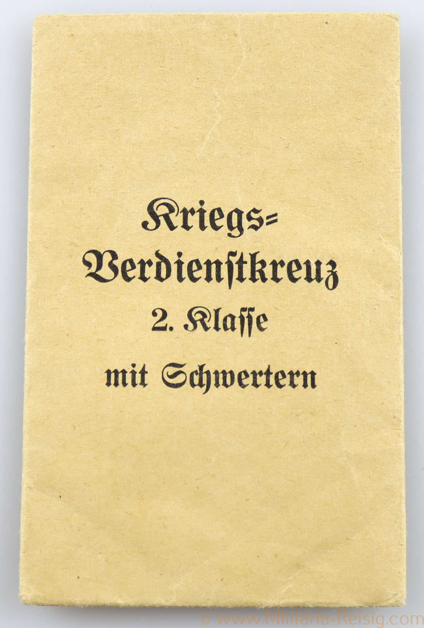 Verleihungstüte Kriegsverdienstkreuz 2. Klasse 1939 mit Schwertern, Hersteller 113