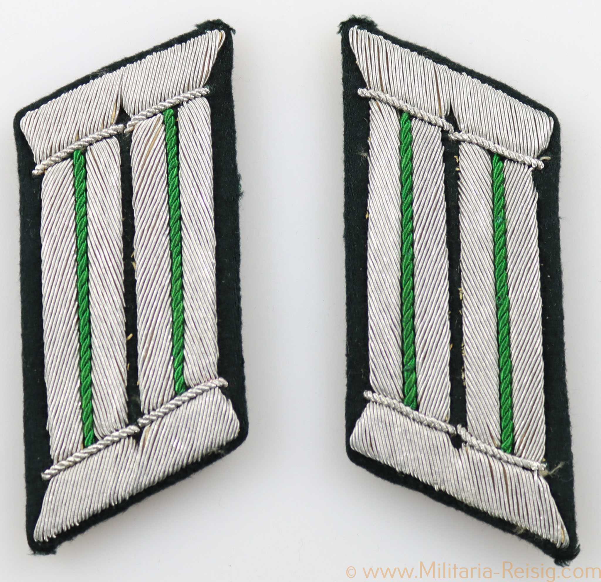 Wehrmacht Paar Kragenspiegel für Offiziere der Gebirgsjäger