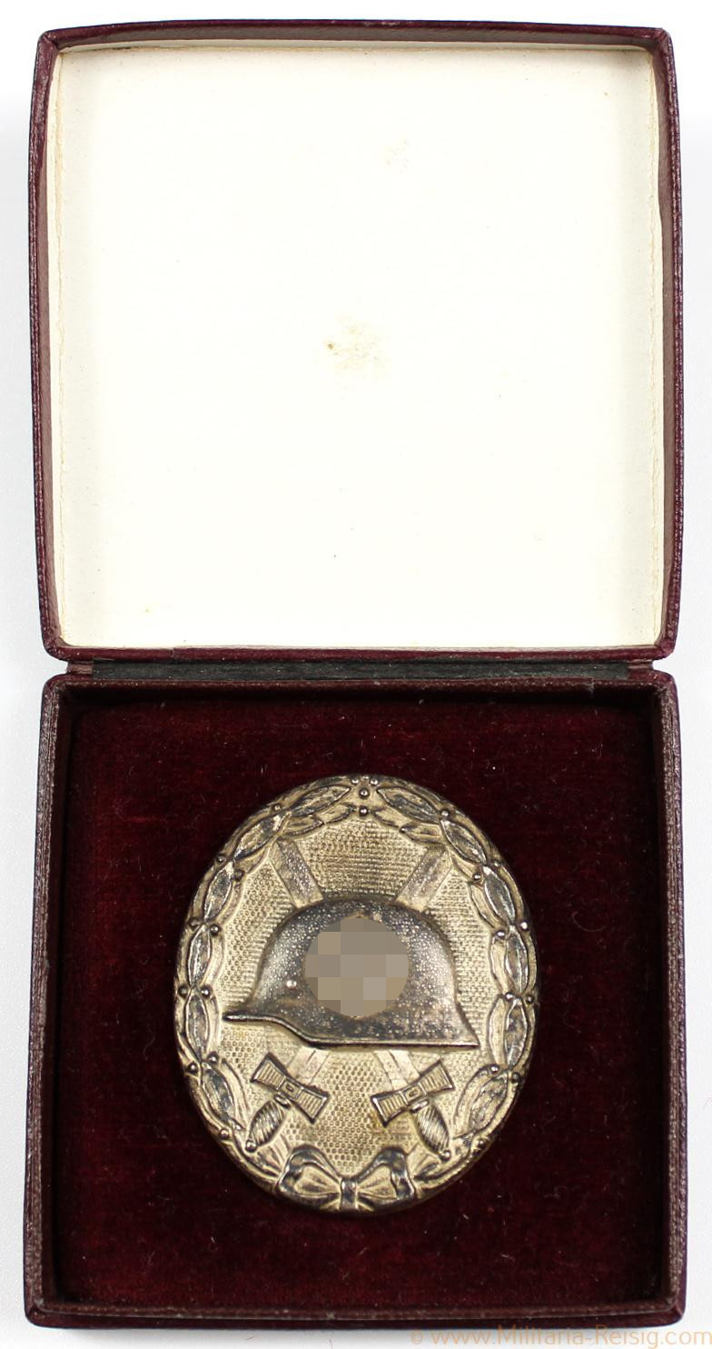Verwundetenabzeichen in Silber im Etui, Herst. 92
